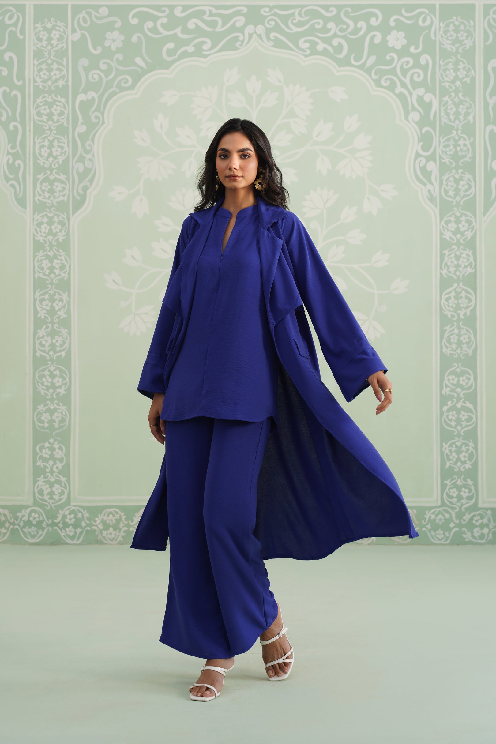 Blue Hype Hammer Crepe Matching Set