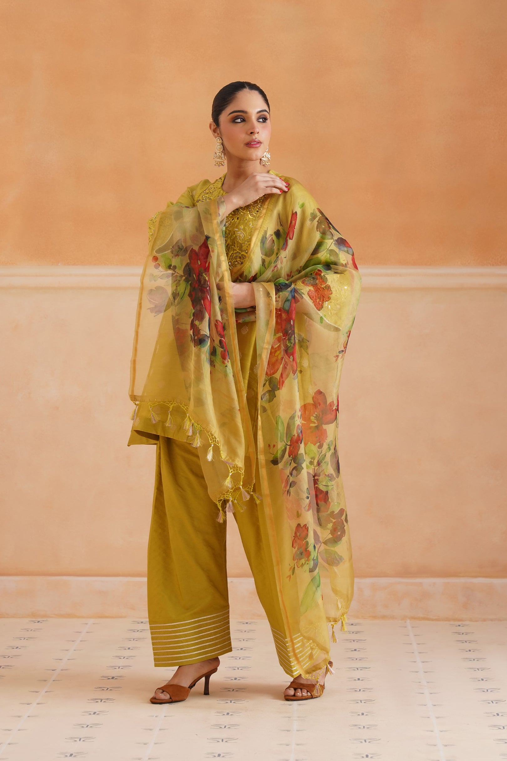 Varsha Cotton Chanderi Embroidered Suit Set - Neetika Chopra