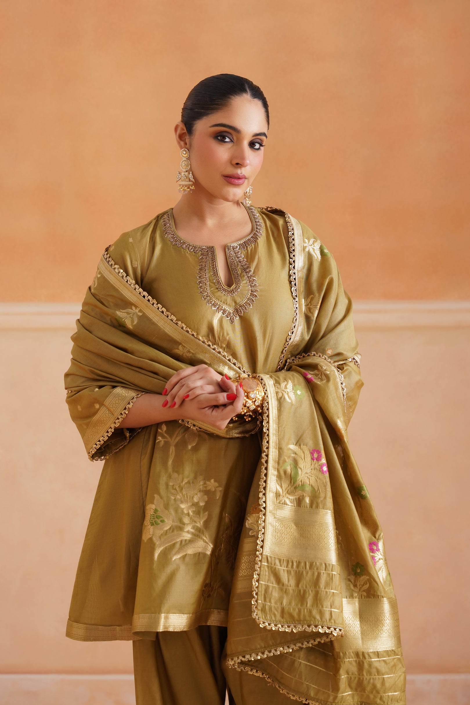 Koyel Chanderi Hand Embroidered Suit Set - Neetika Chopra