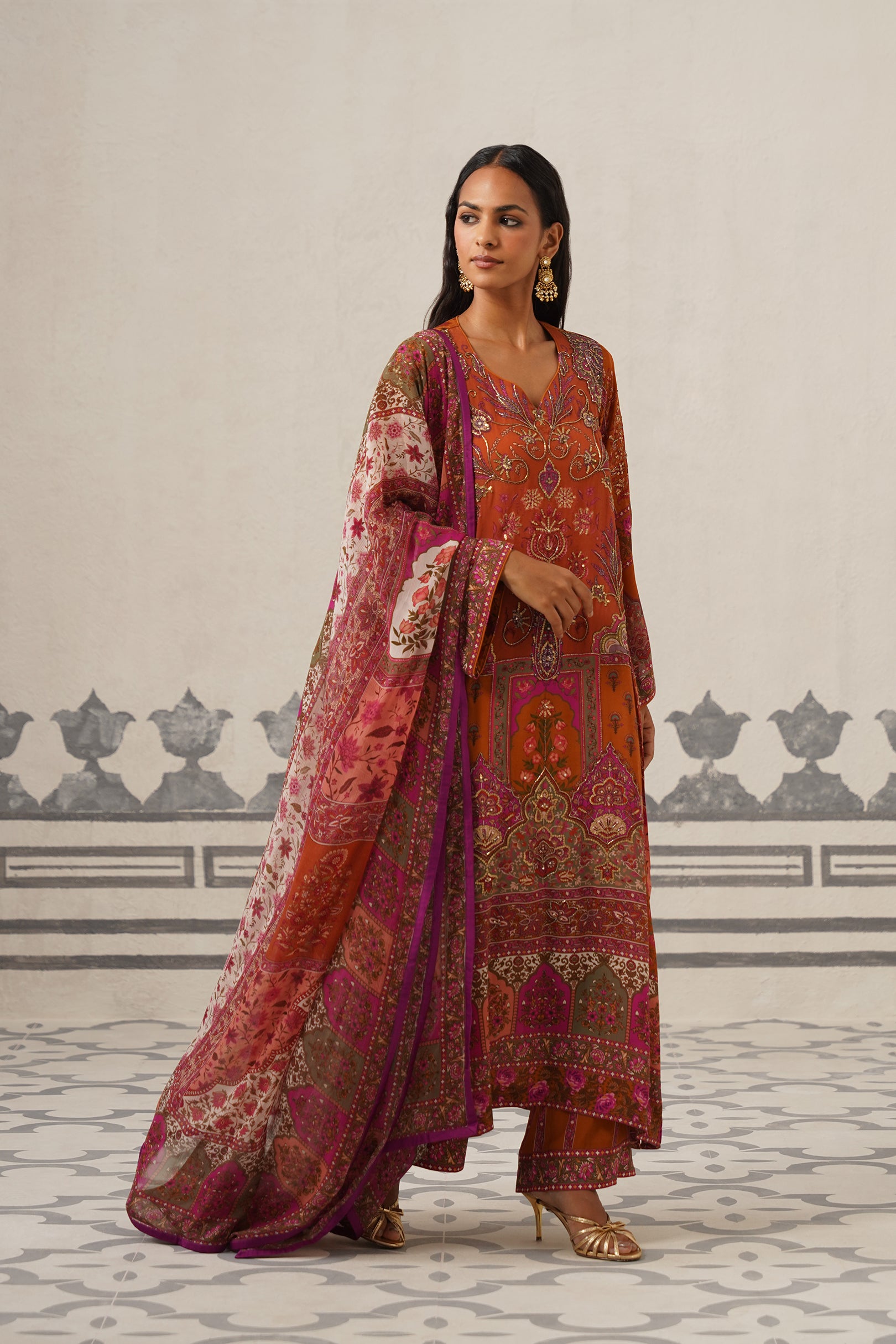 Miraaya Crepe Printed Embroidered Suit Set