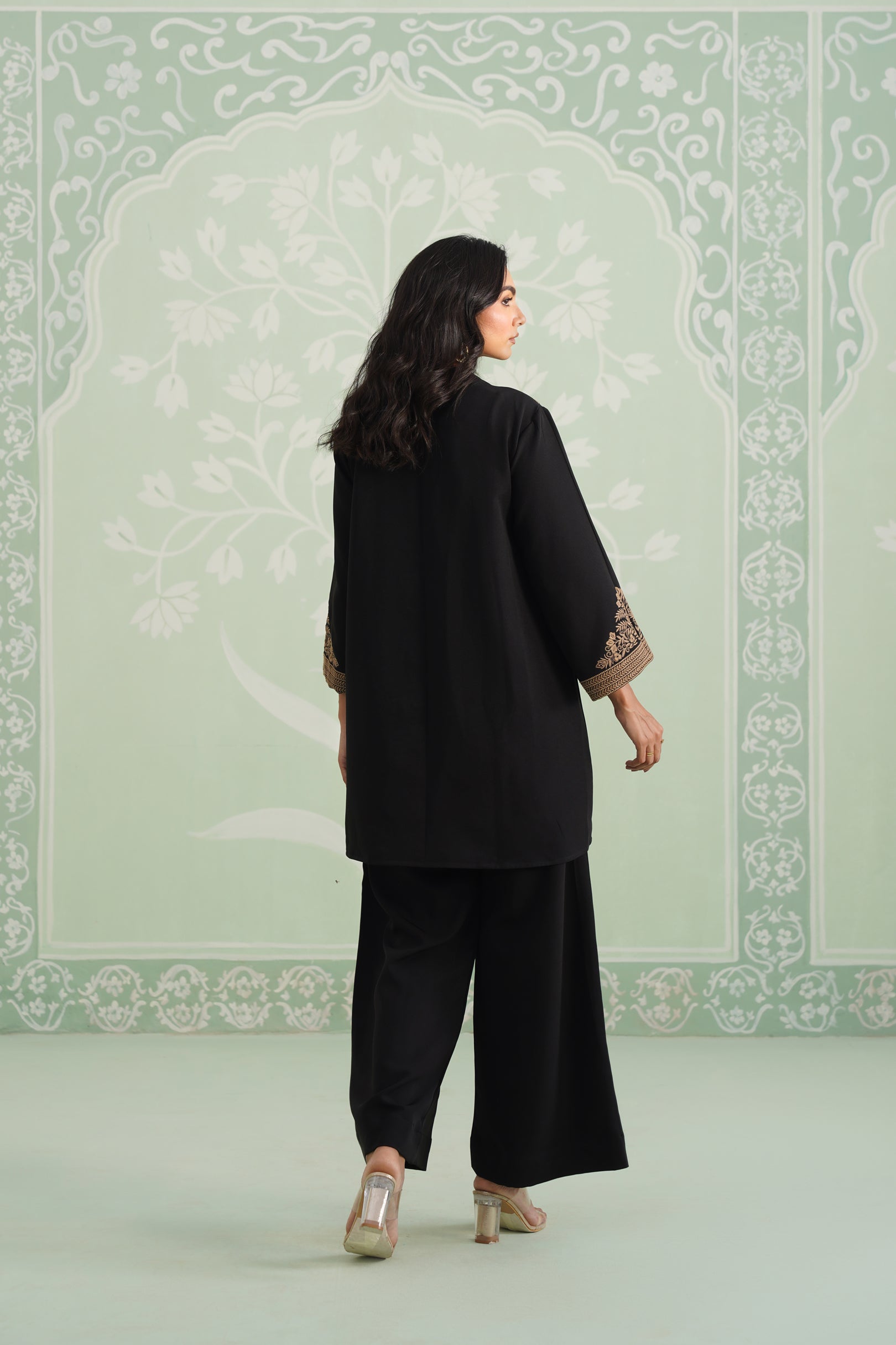 Black Chloe Embroidered Matching Set