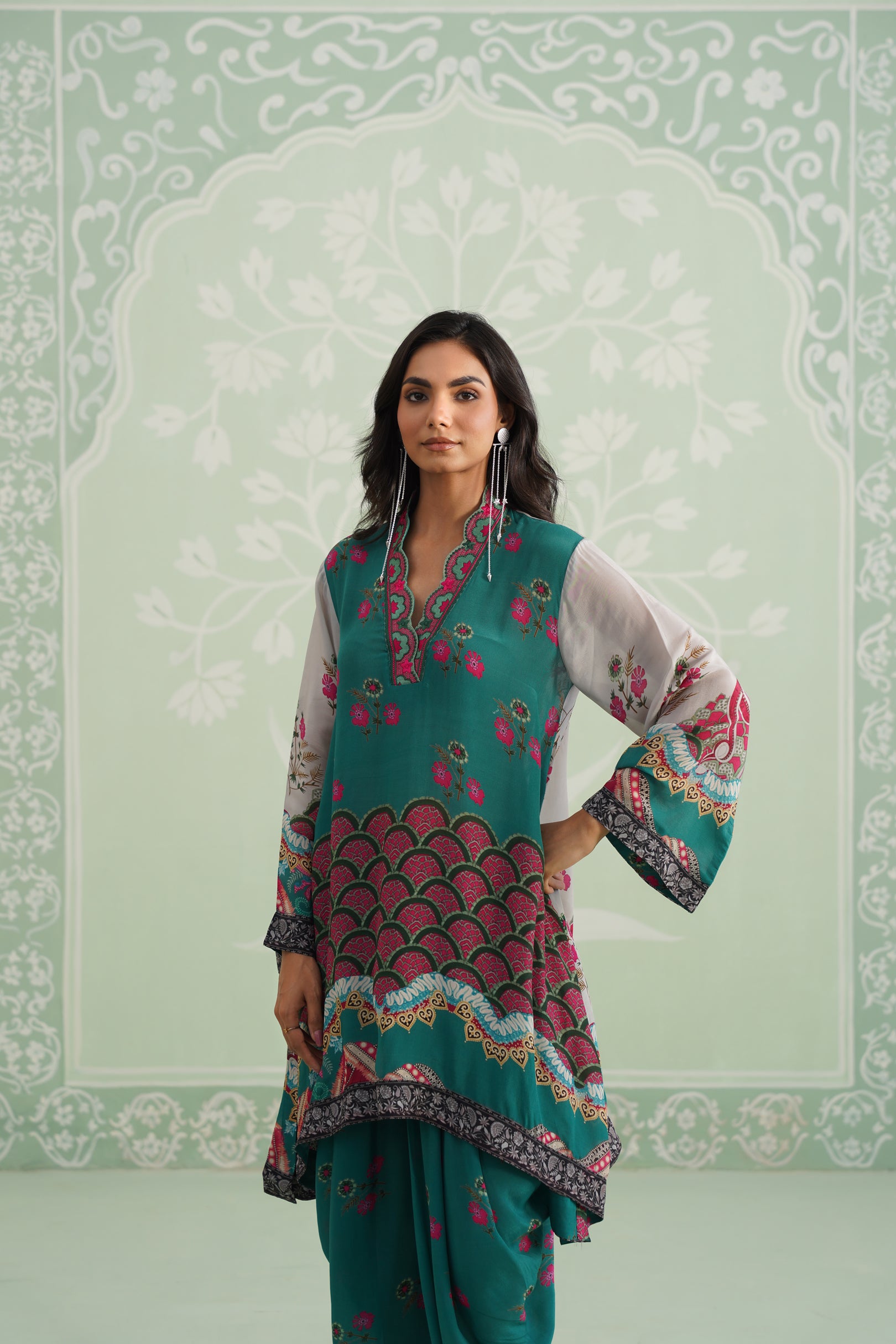 Meher Crepe Embroidered Matching Set