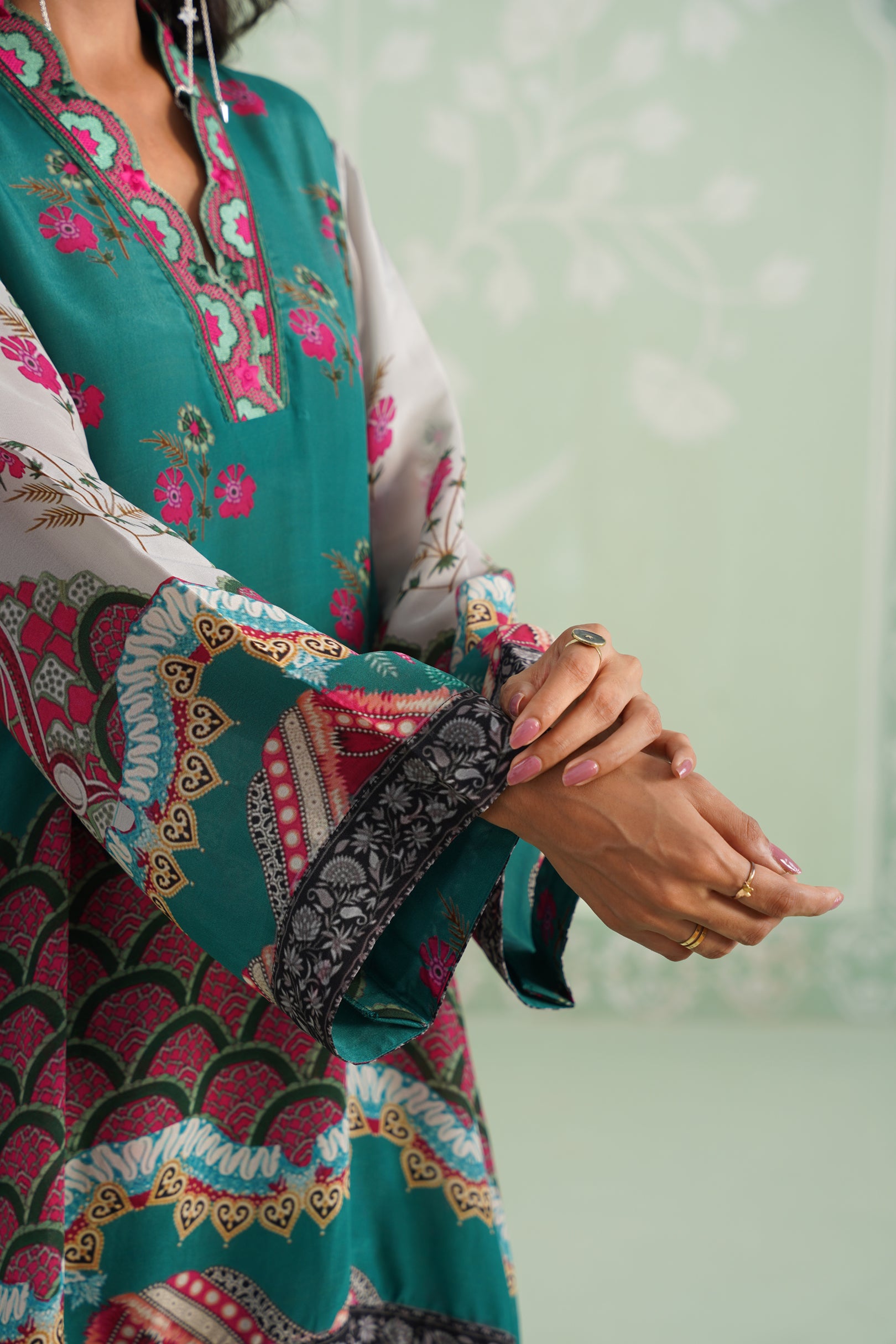 Meher Crepe Embroidered Matching Set