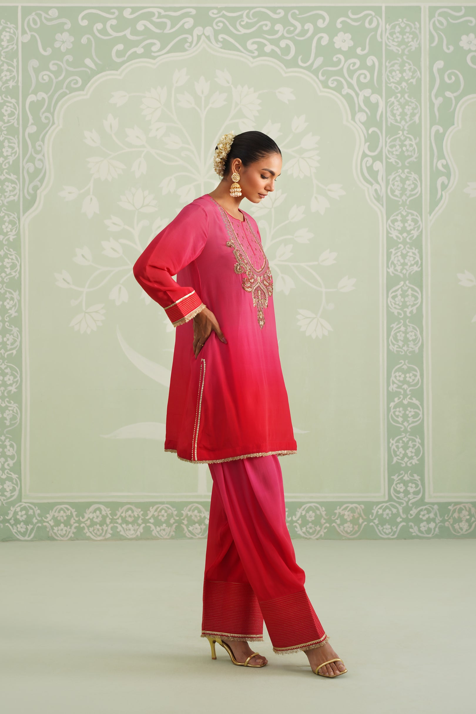 Baani Hand Embroidered Crepe Matching Set