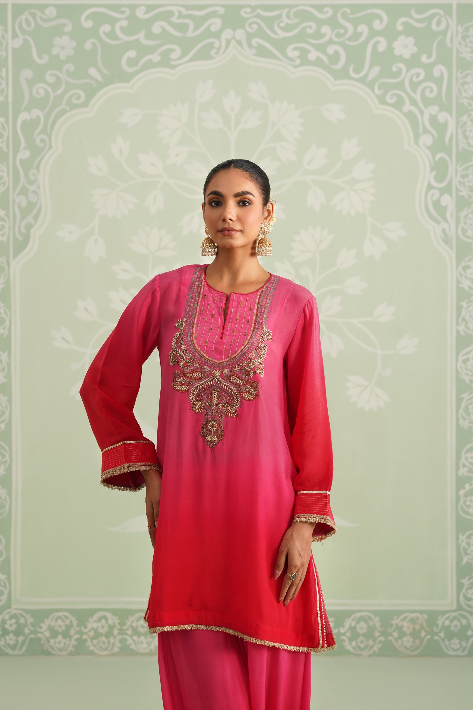 Baani Hand Embroidered Crepe Matching Set