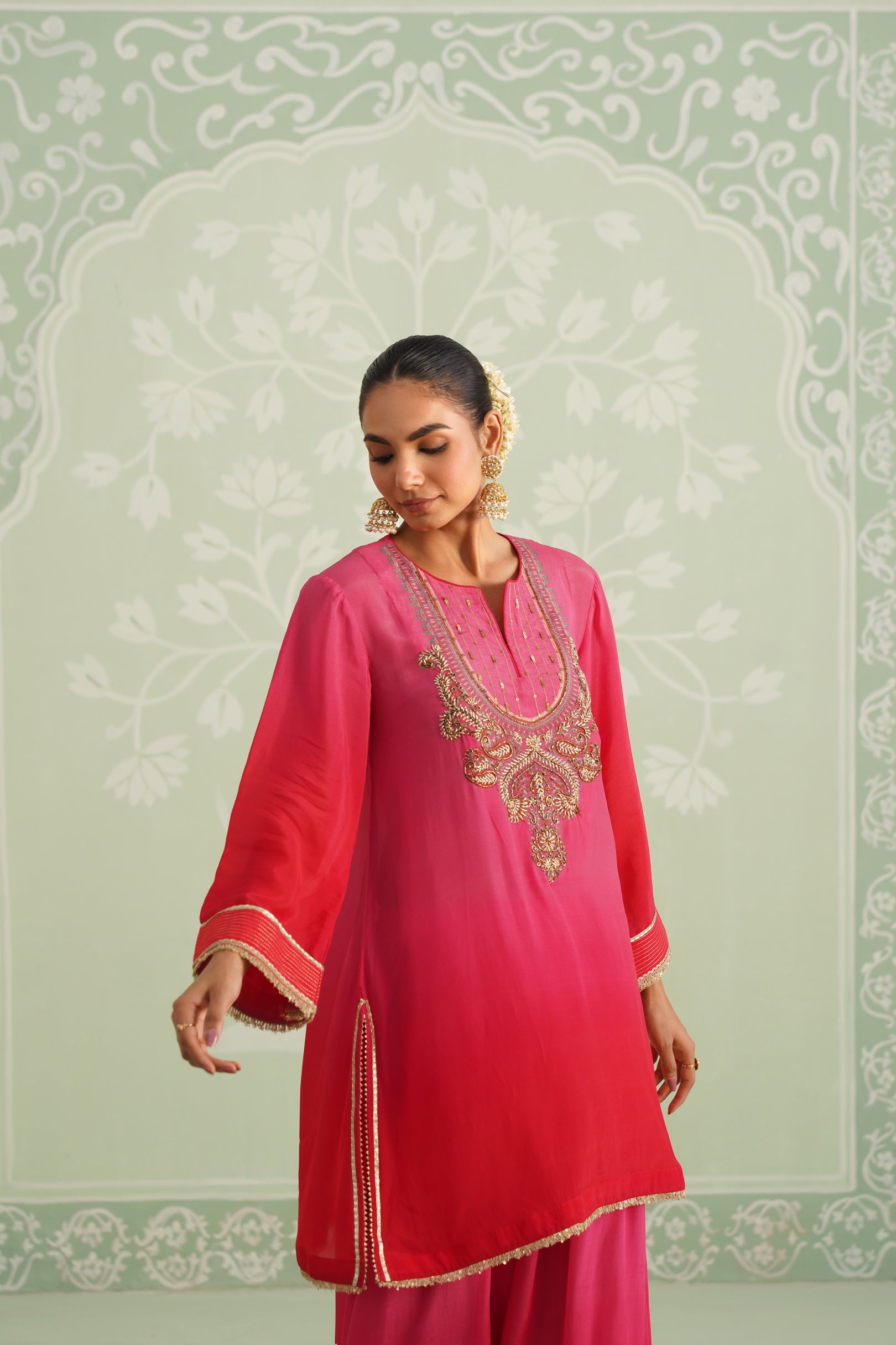 Baani Hand Embroidered Crepe Matching Set