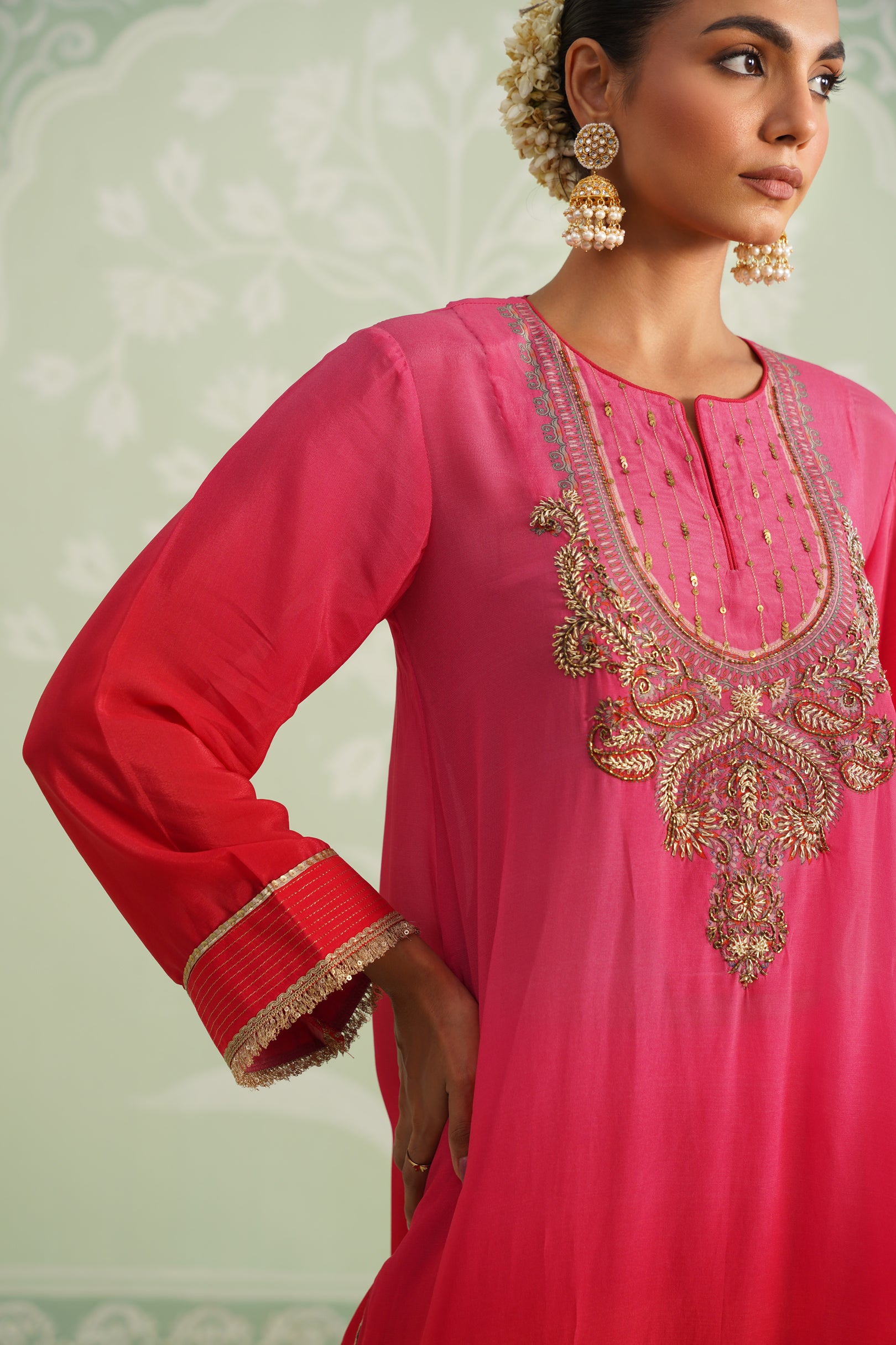 Baani Hand Embroidered Crepe Matching Set