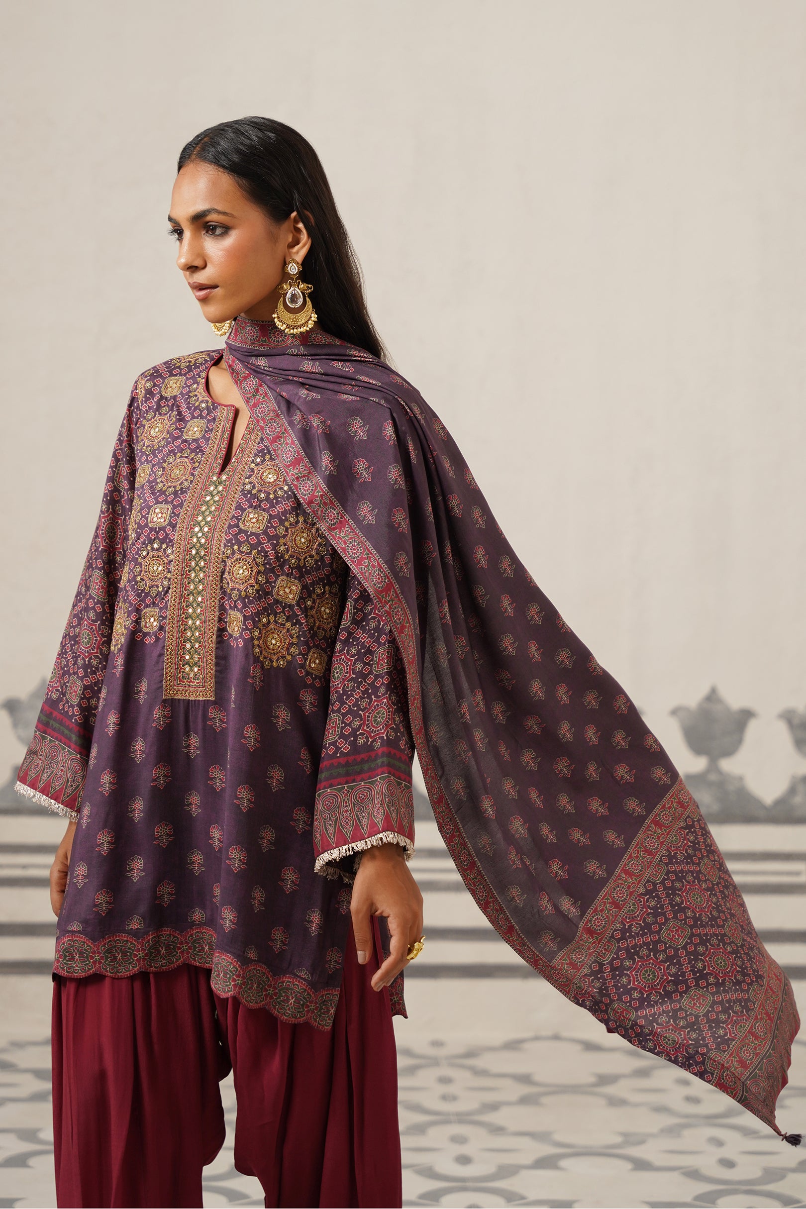 Rania Muslin Printed Embroidered Suit Set