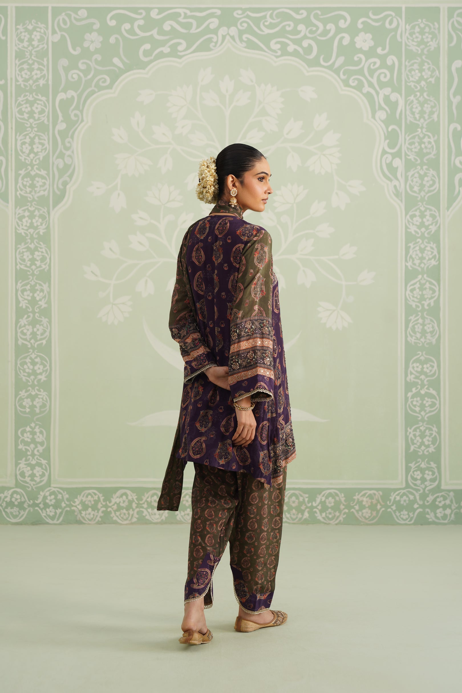 Mehza Hand Embroidered Crepe Matching Set