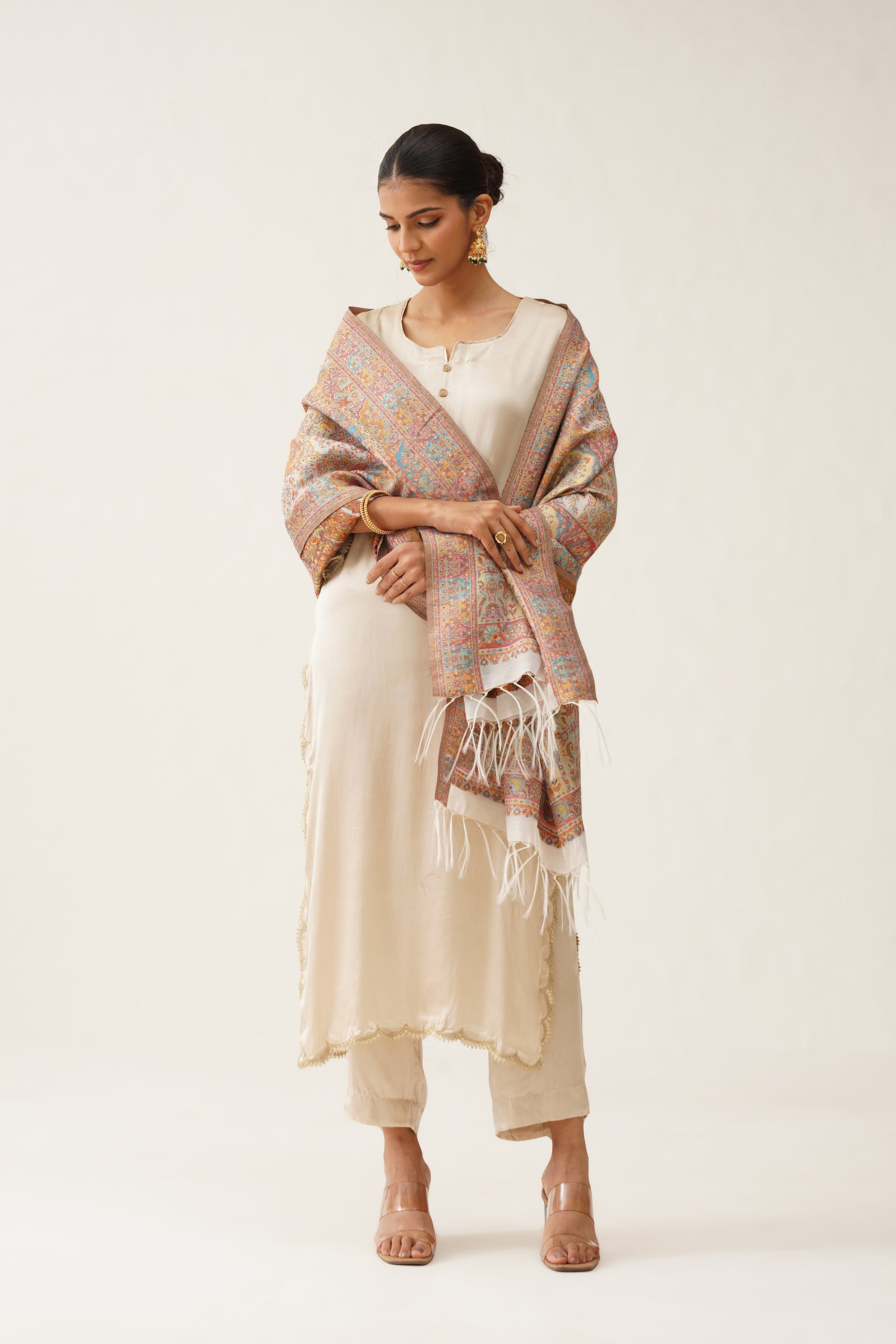 Rani Kaani Dupatta With Tassel - Neetika Chopra