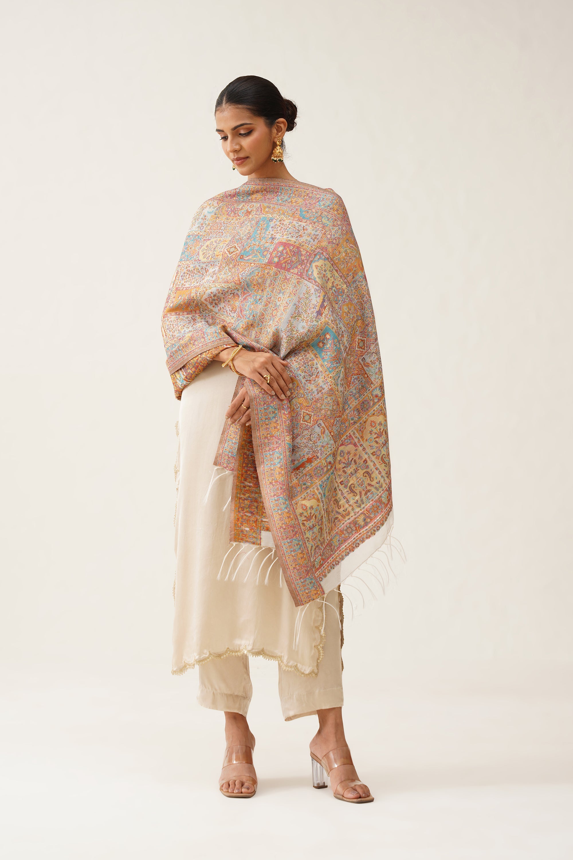 Rani Kaani Dupatta With Tassel - Neetika Chopra