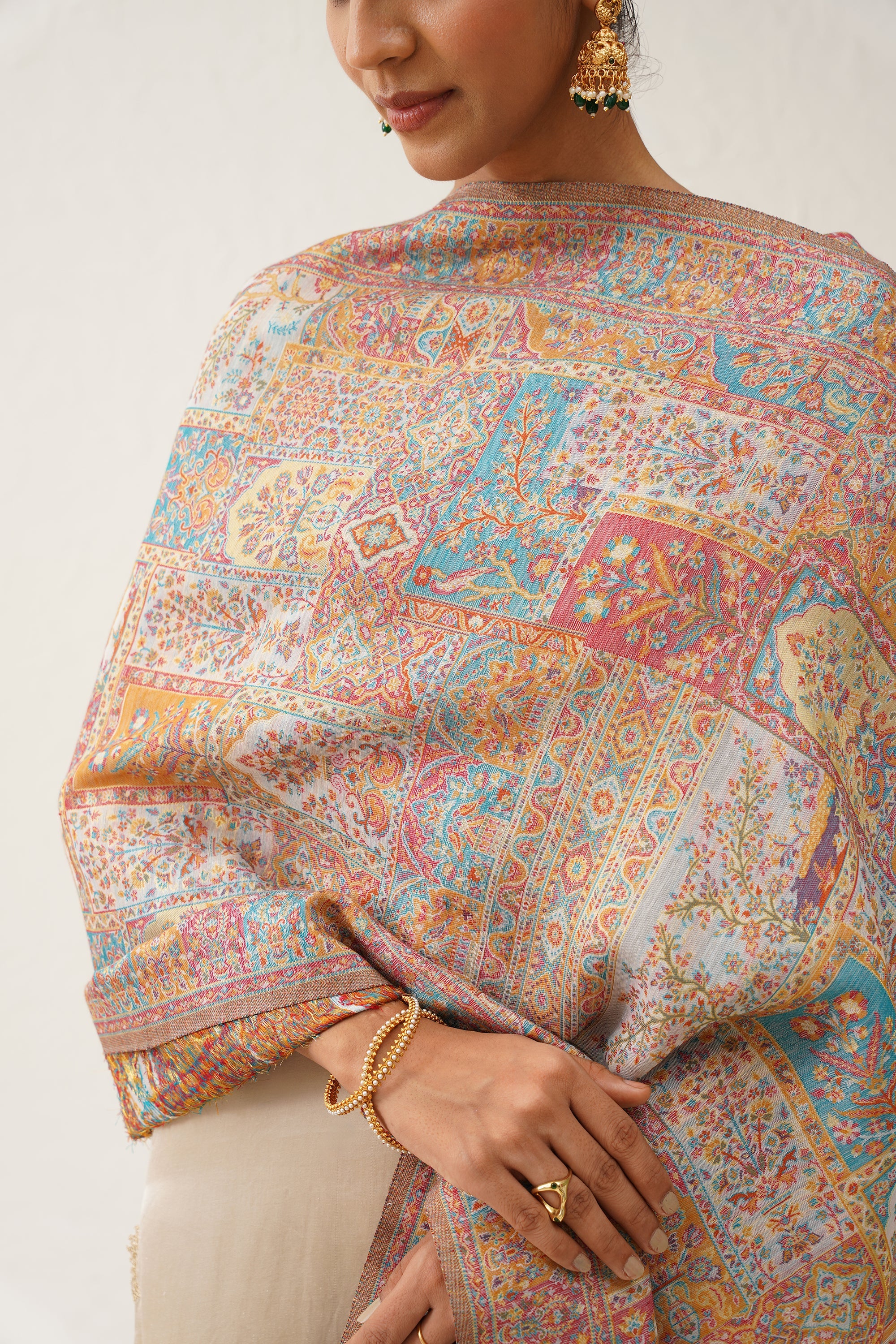 Rani Kaani Dupatta With Tassel - Neetika Chopra
