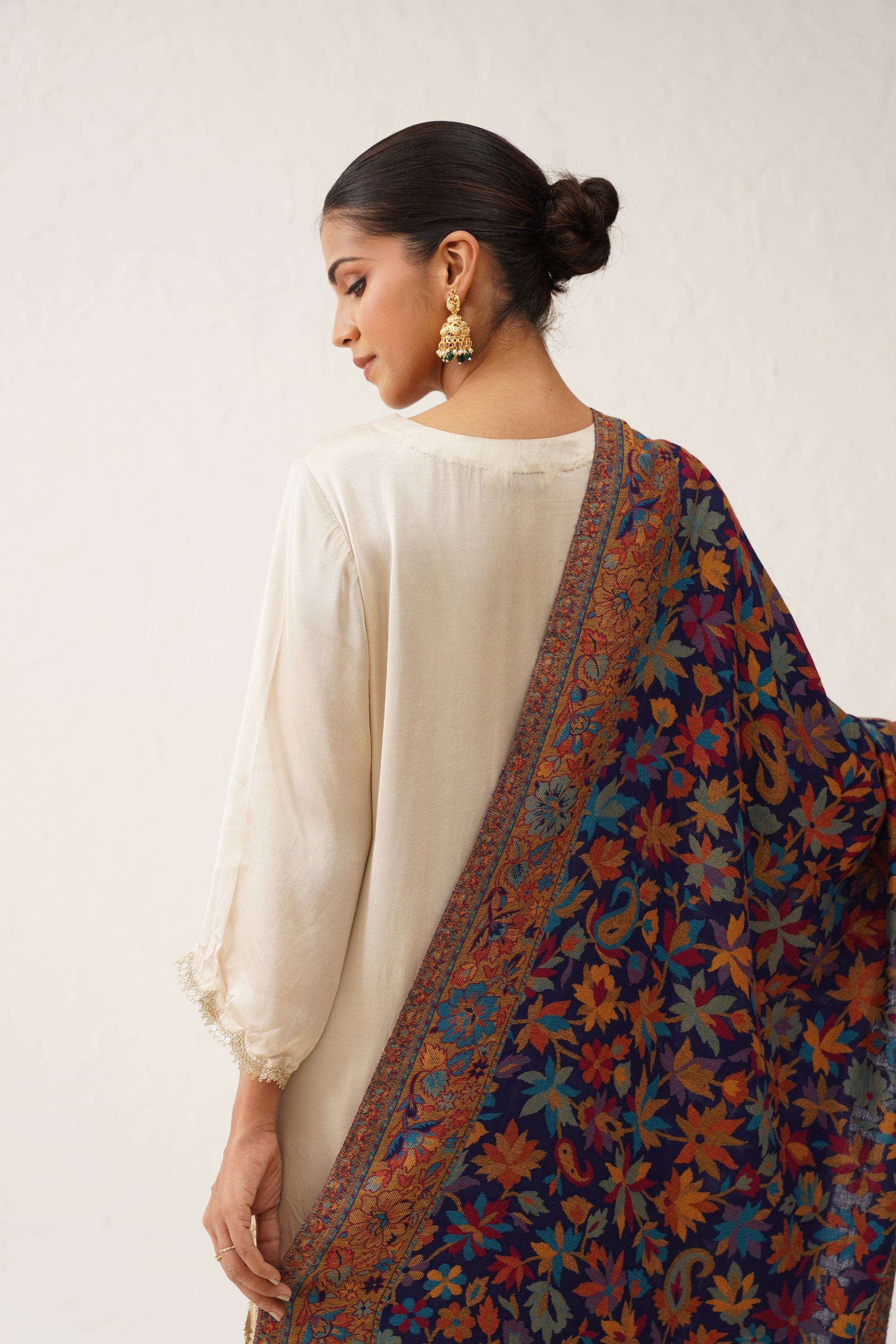 Blue Kaani Wool Shawl - Neetika Chopra