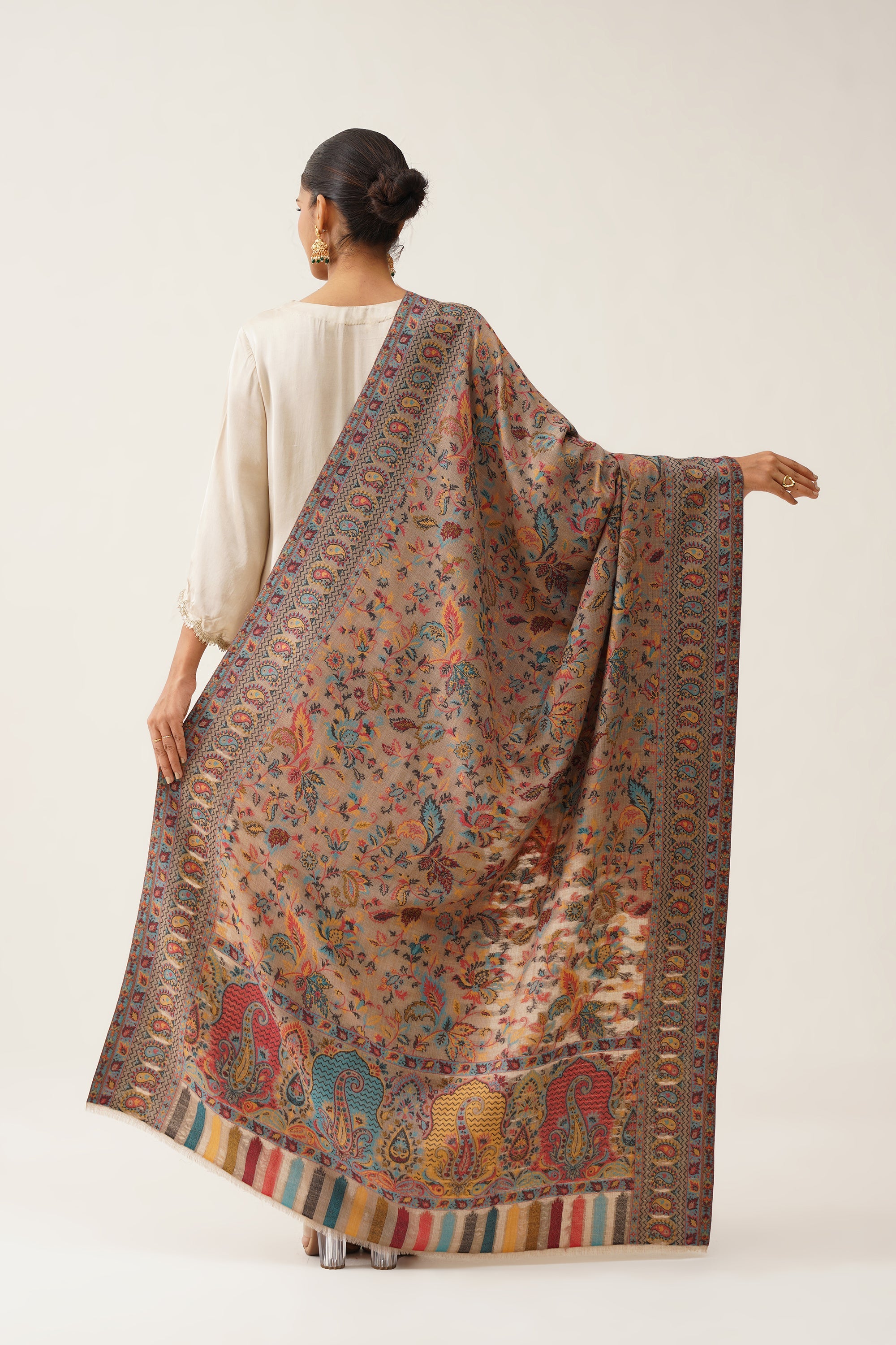 Brown Kaani Wool Shawl - Neetika Chopra