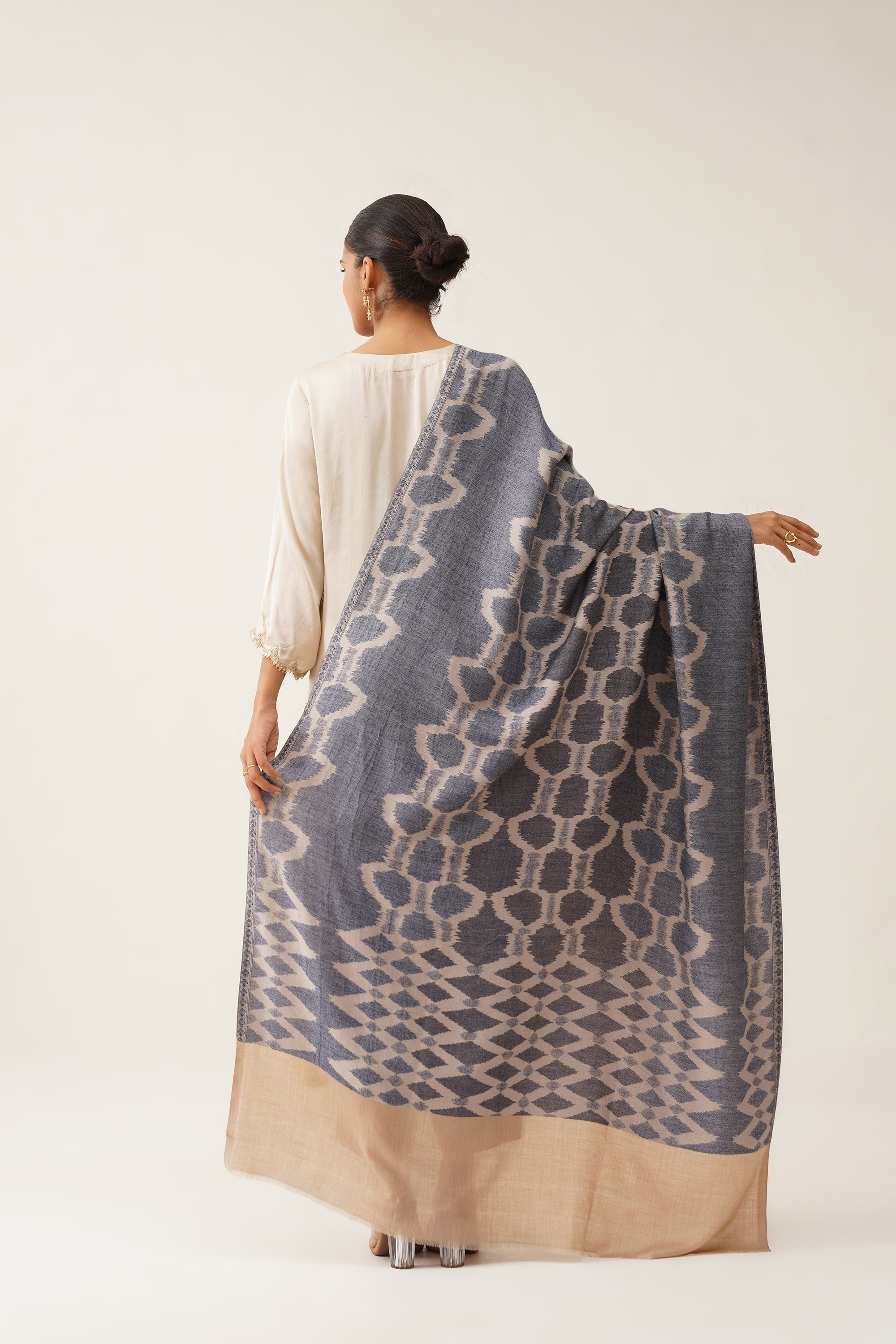 FARAH IKAT WOOLLEN SHAWL - Neetika Chopra