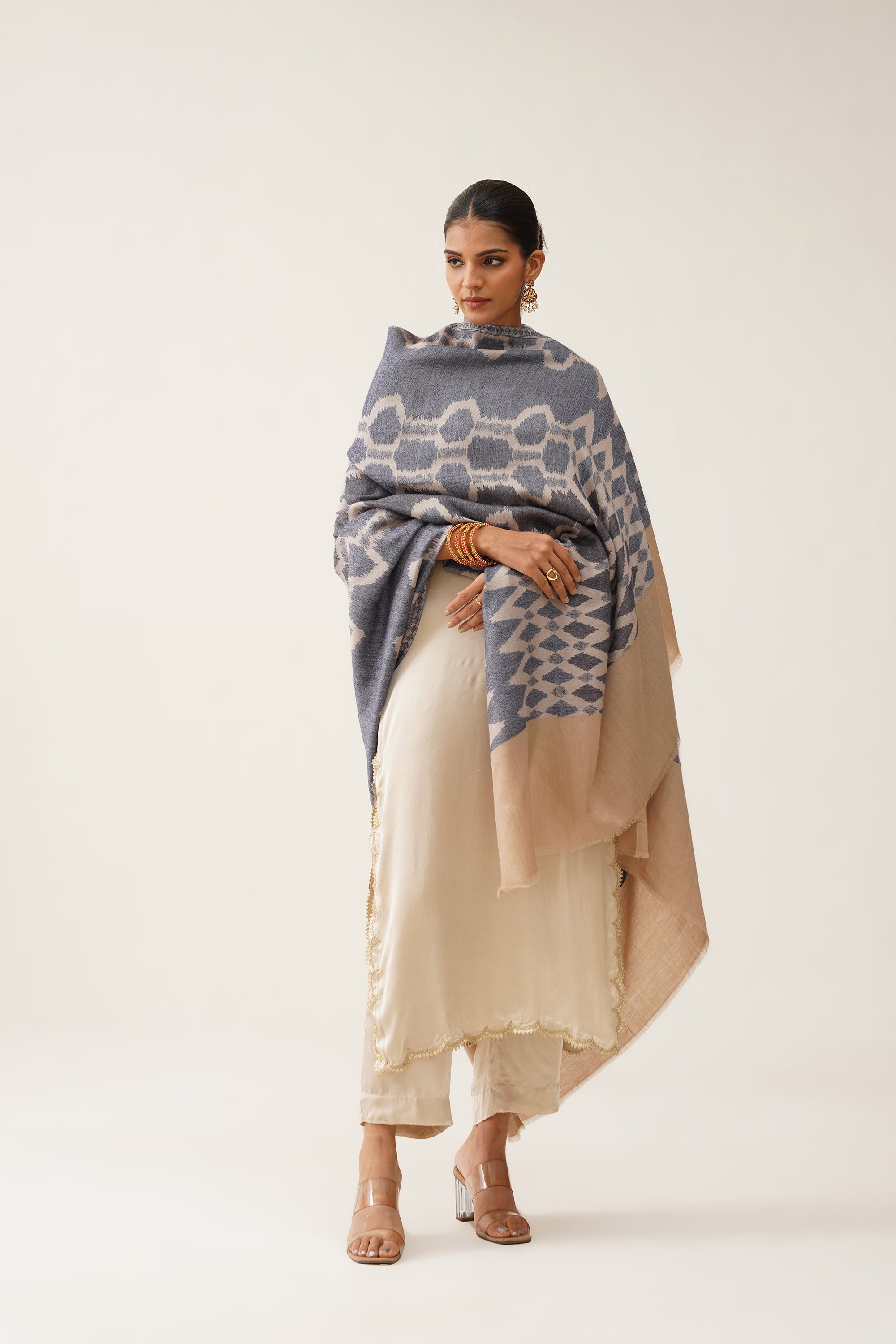 FARAH IKAT WOOLLEN SHAWL - Neetika Chopra