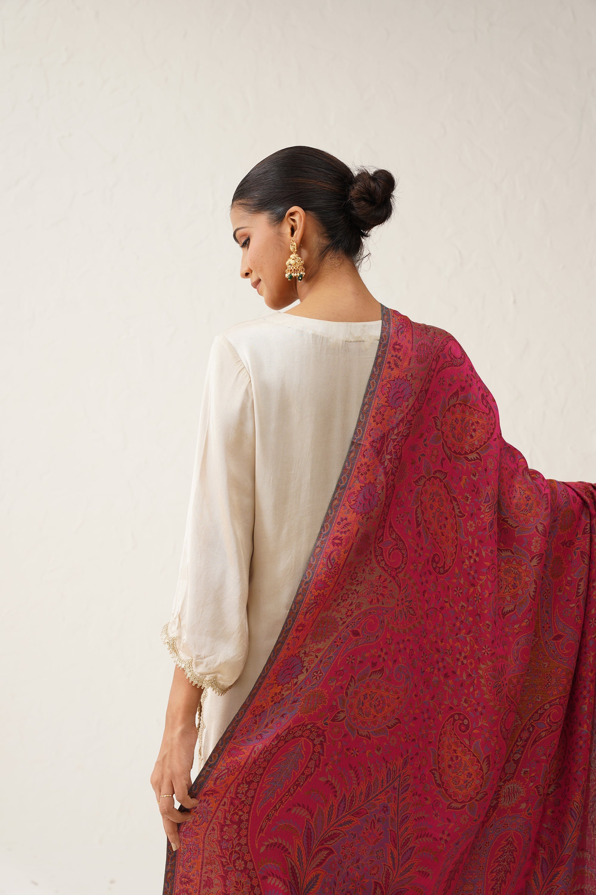 Fuscia Pink Kaani Shawl - Neetika Chopra