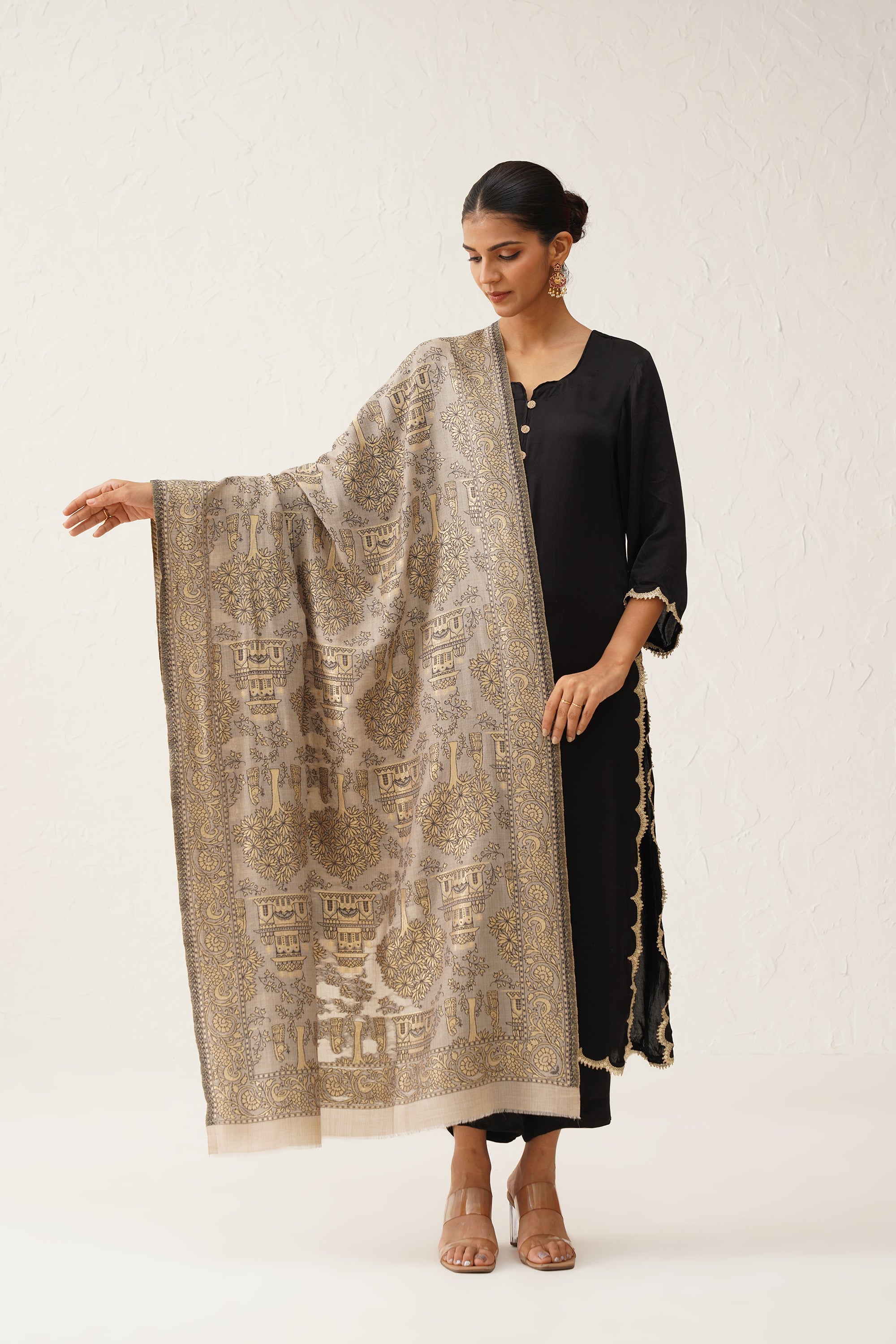 Gohar Woollen Lurex Shawl - Neetika Chopra