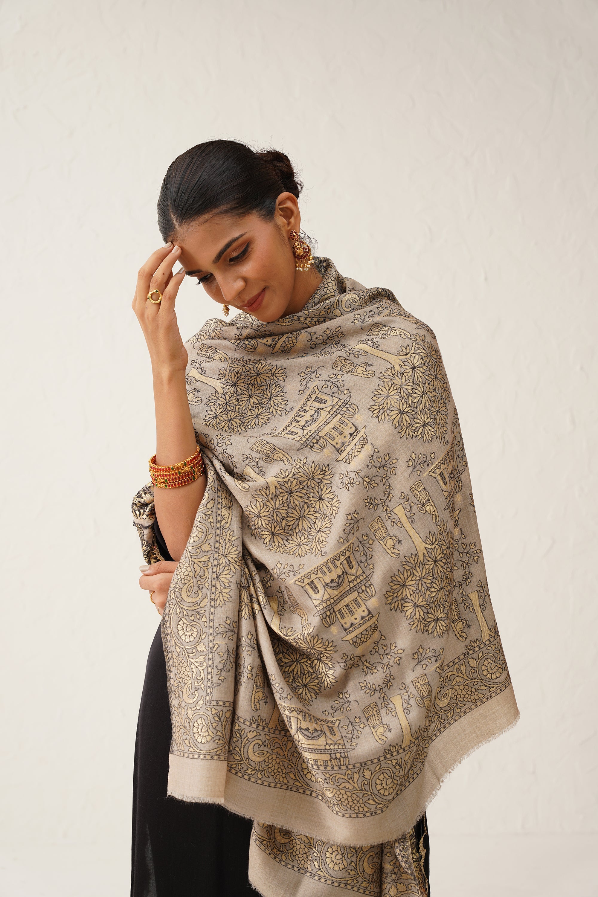 Gohar Woollen Lurex Shawl - Neetika Chopra