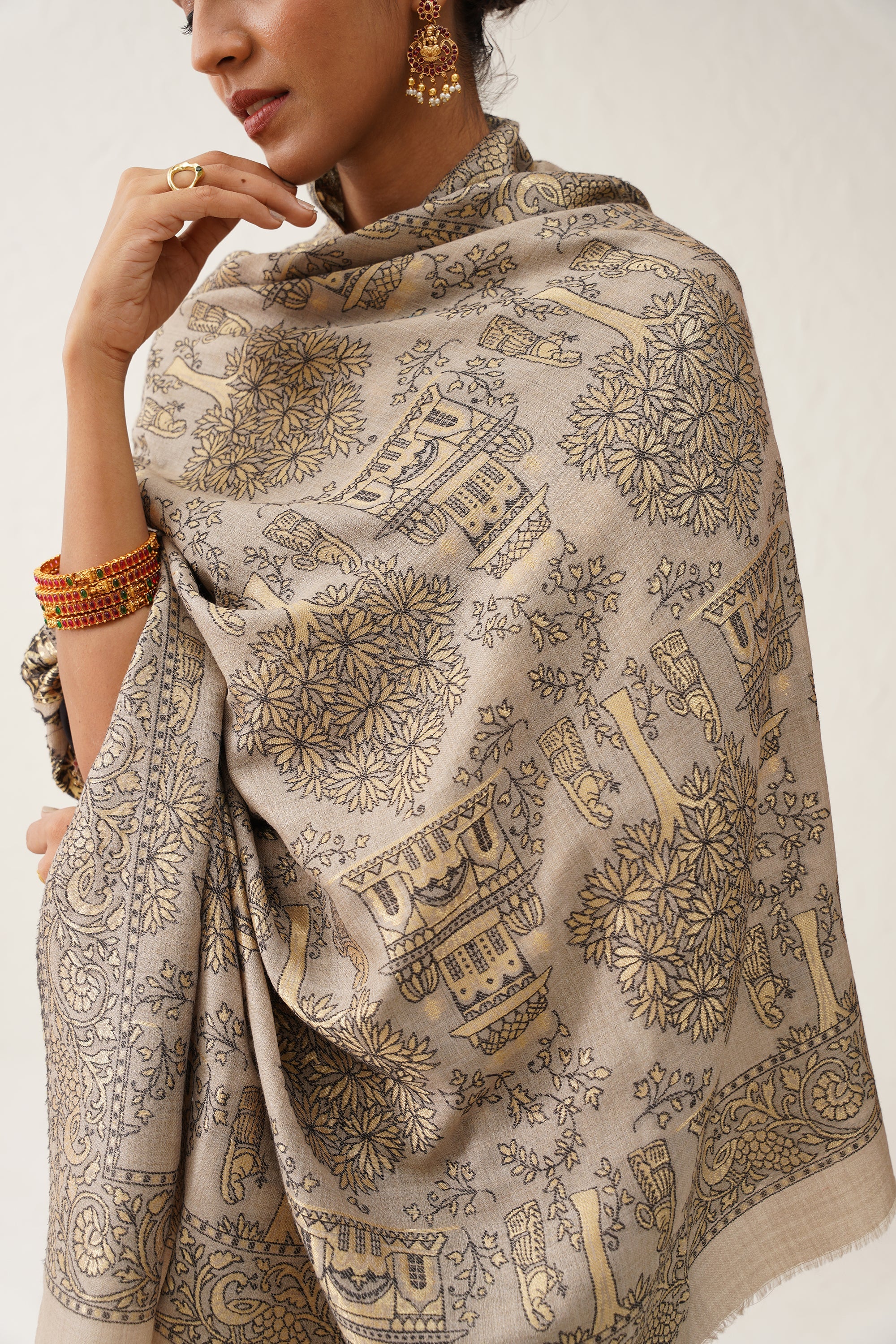 Gohar Woollen Lurex Shawl - Neetika Chopra