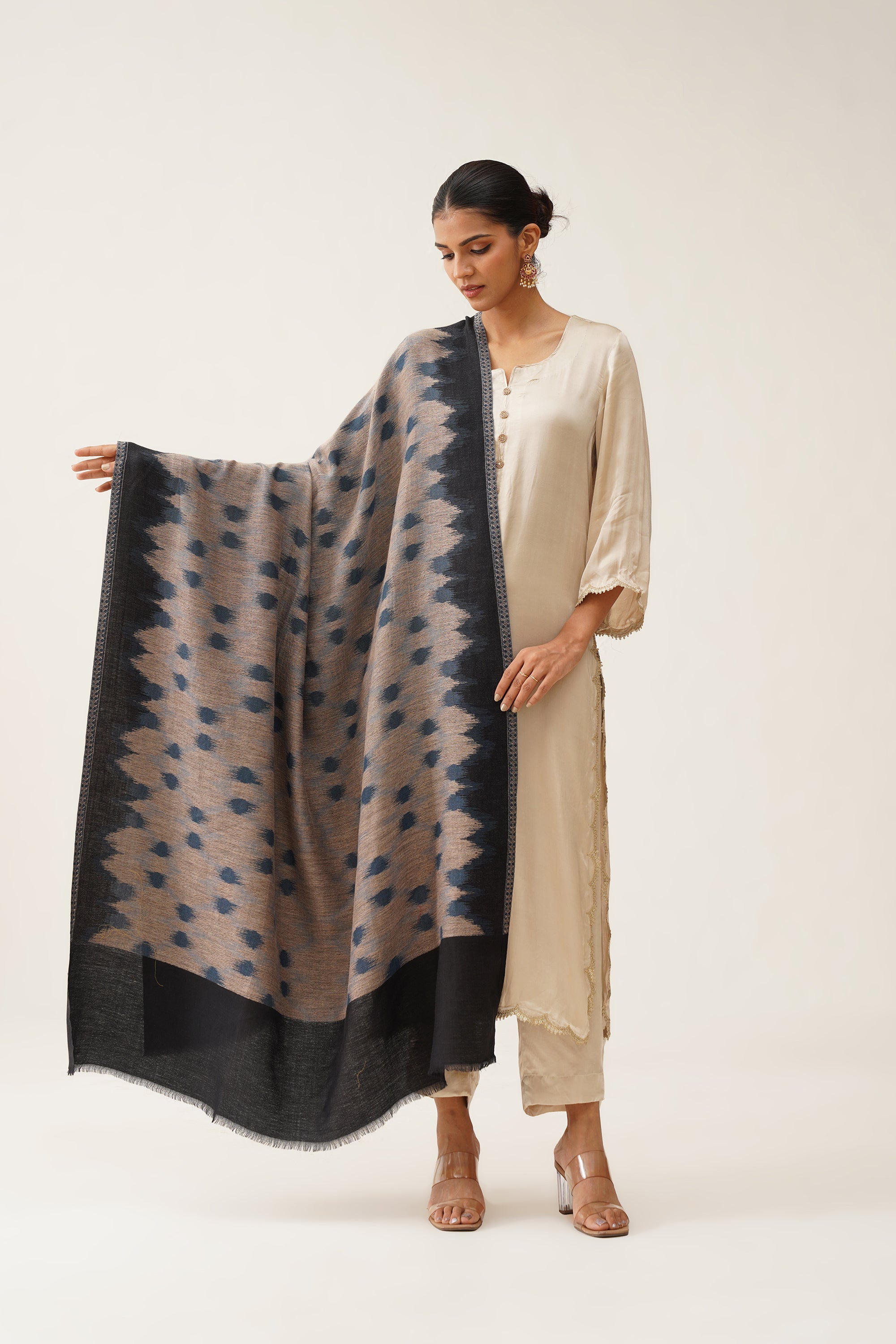 Lalina Ikat Woollen Shawk - Neetika Chopra
