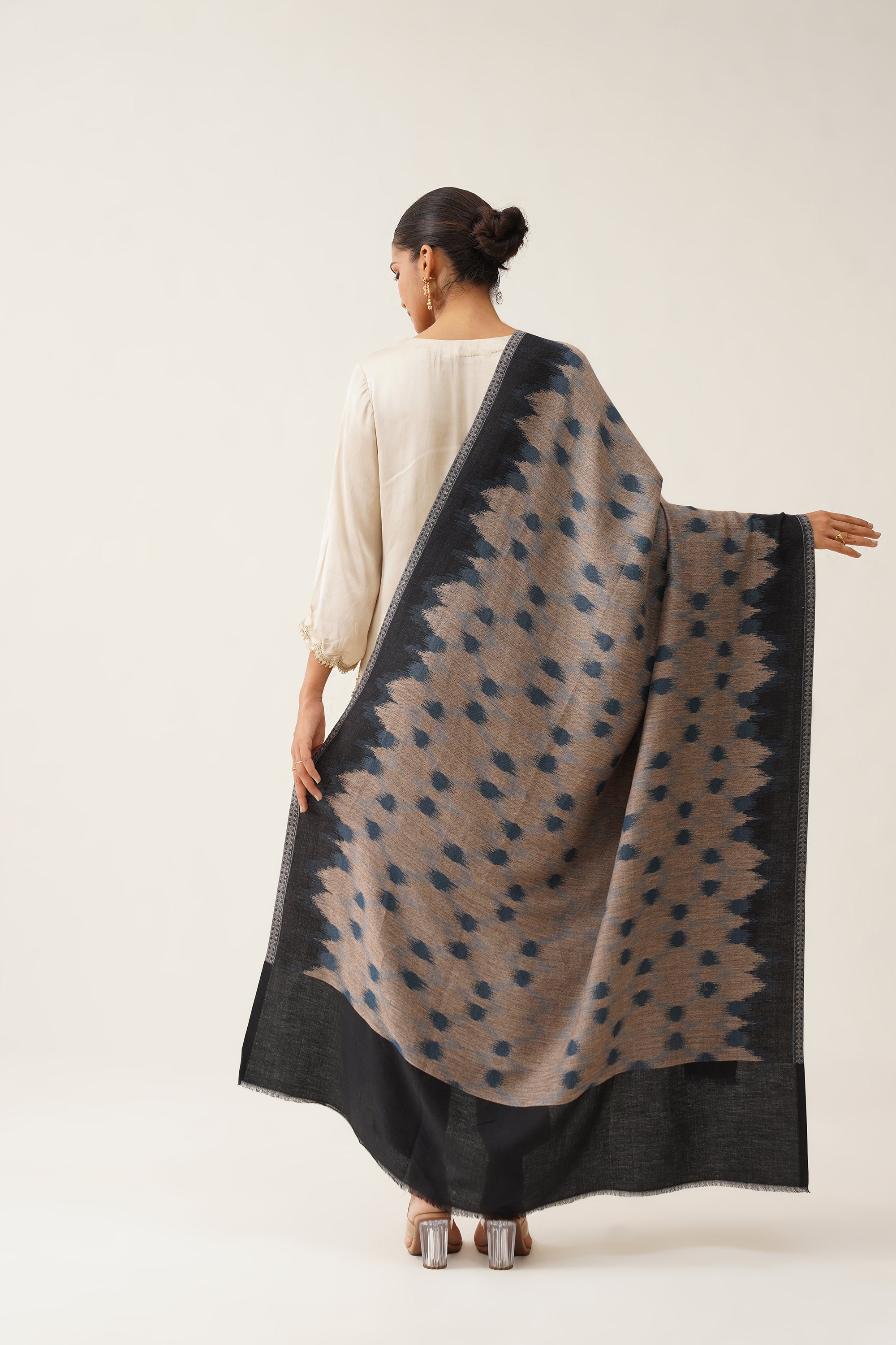 Lalina Ikat Woollen Shawk - Neetika Chopra