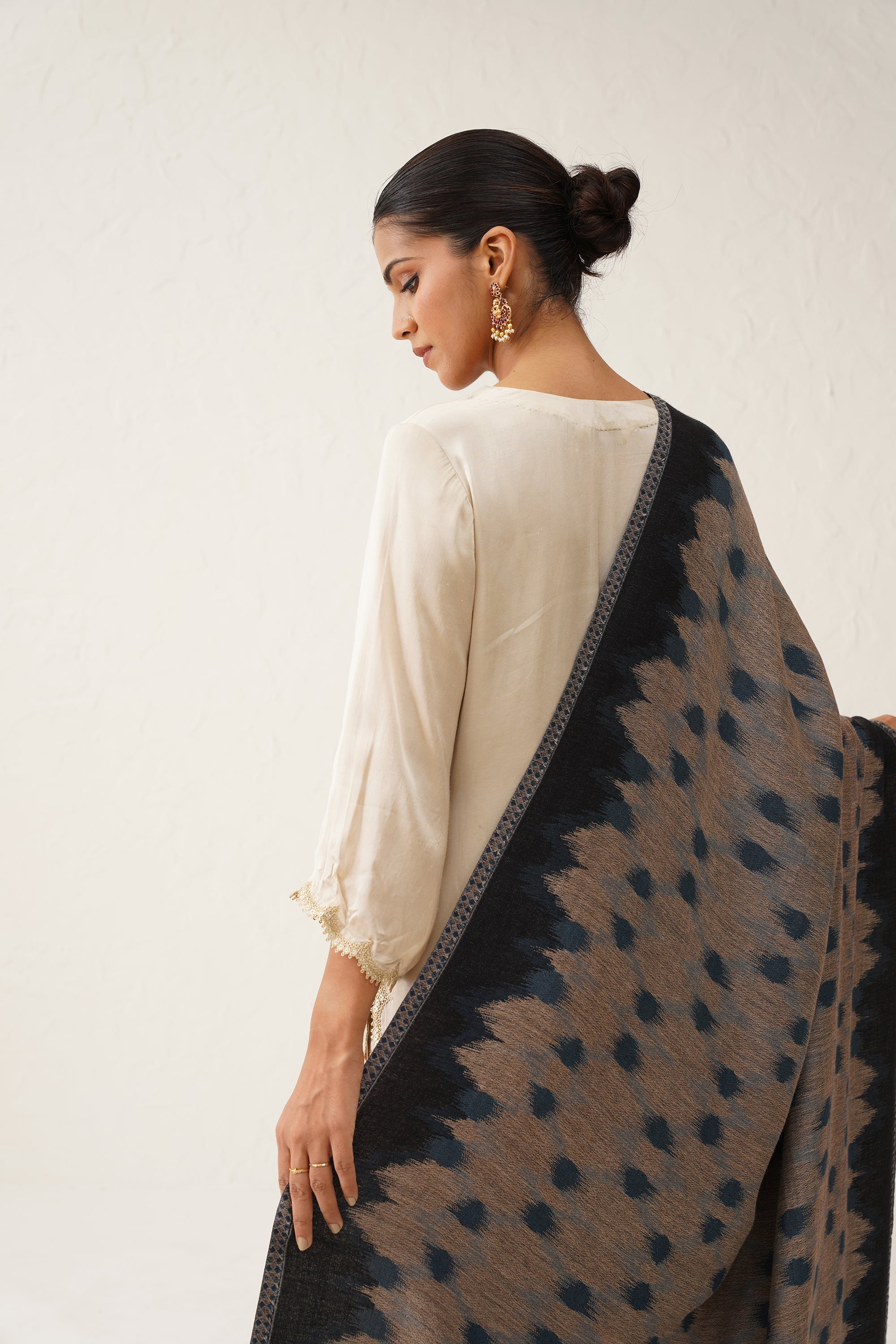 Lalina Ikat Woollen Shawk - Neetika Chopra
