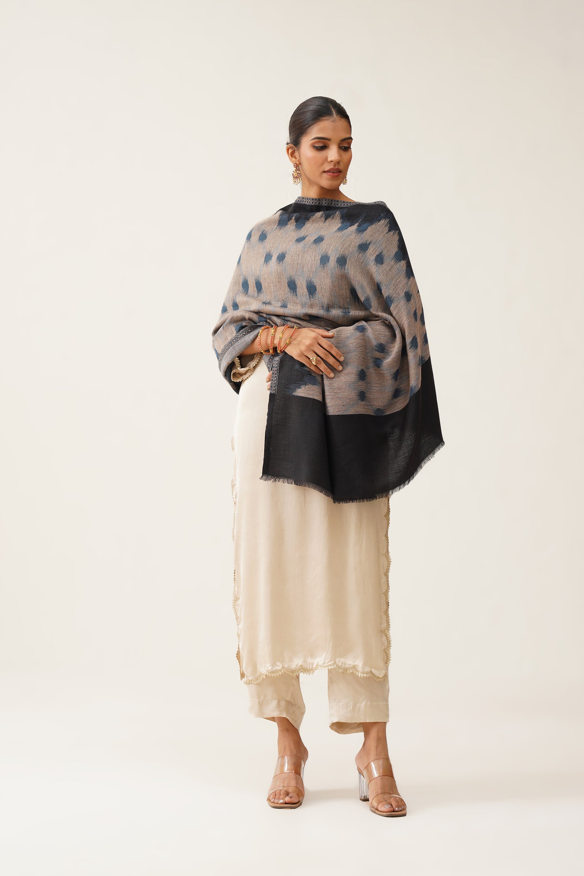 Lalina Ikat Woollen Shawk - Neetika Chopra