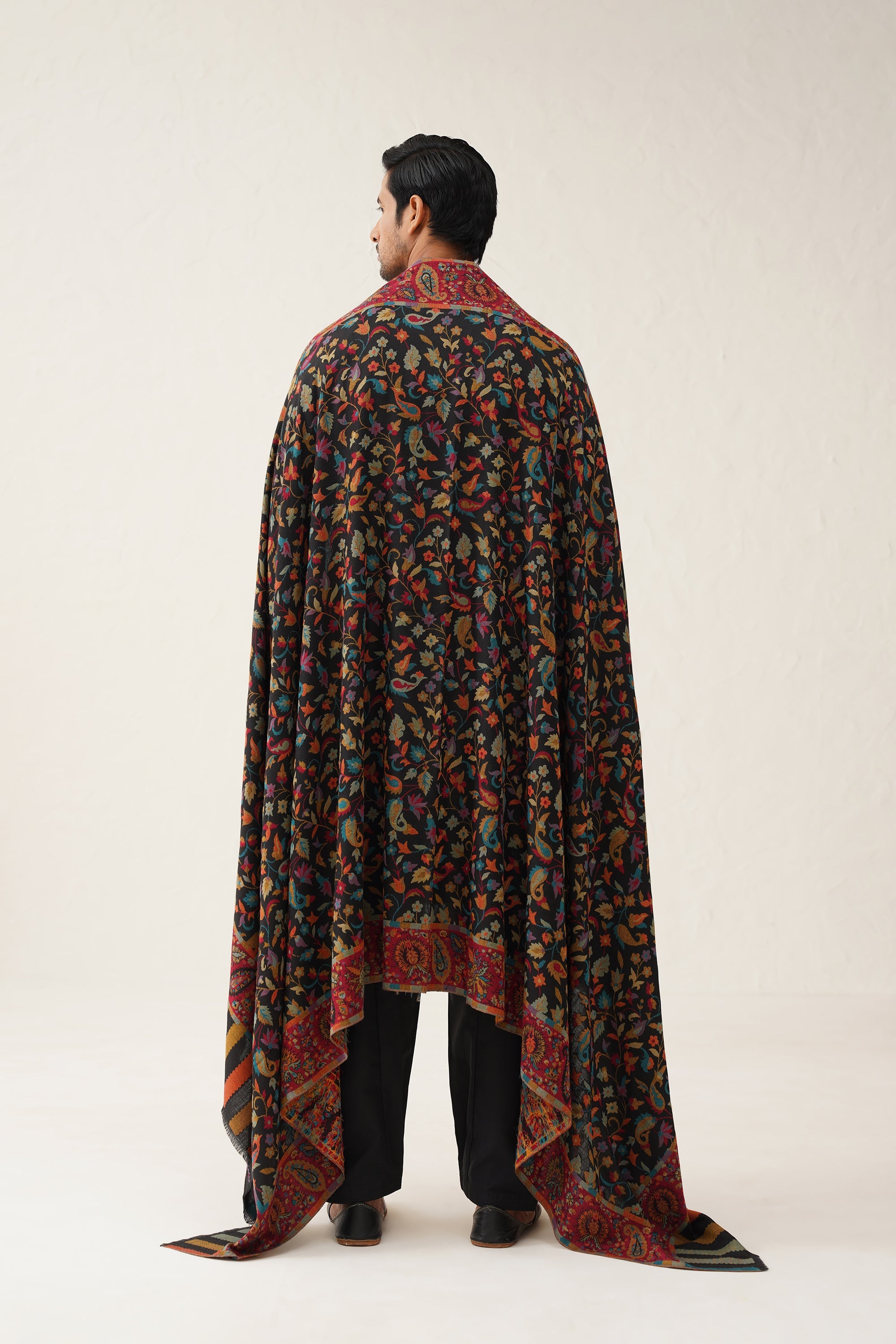 Men's Black Kaani Wool Dusala - Neetika Chopra