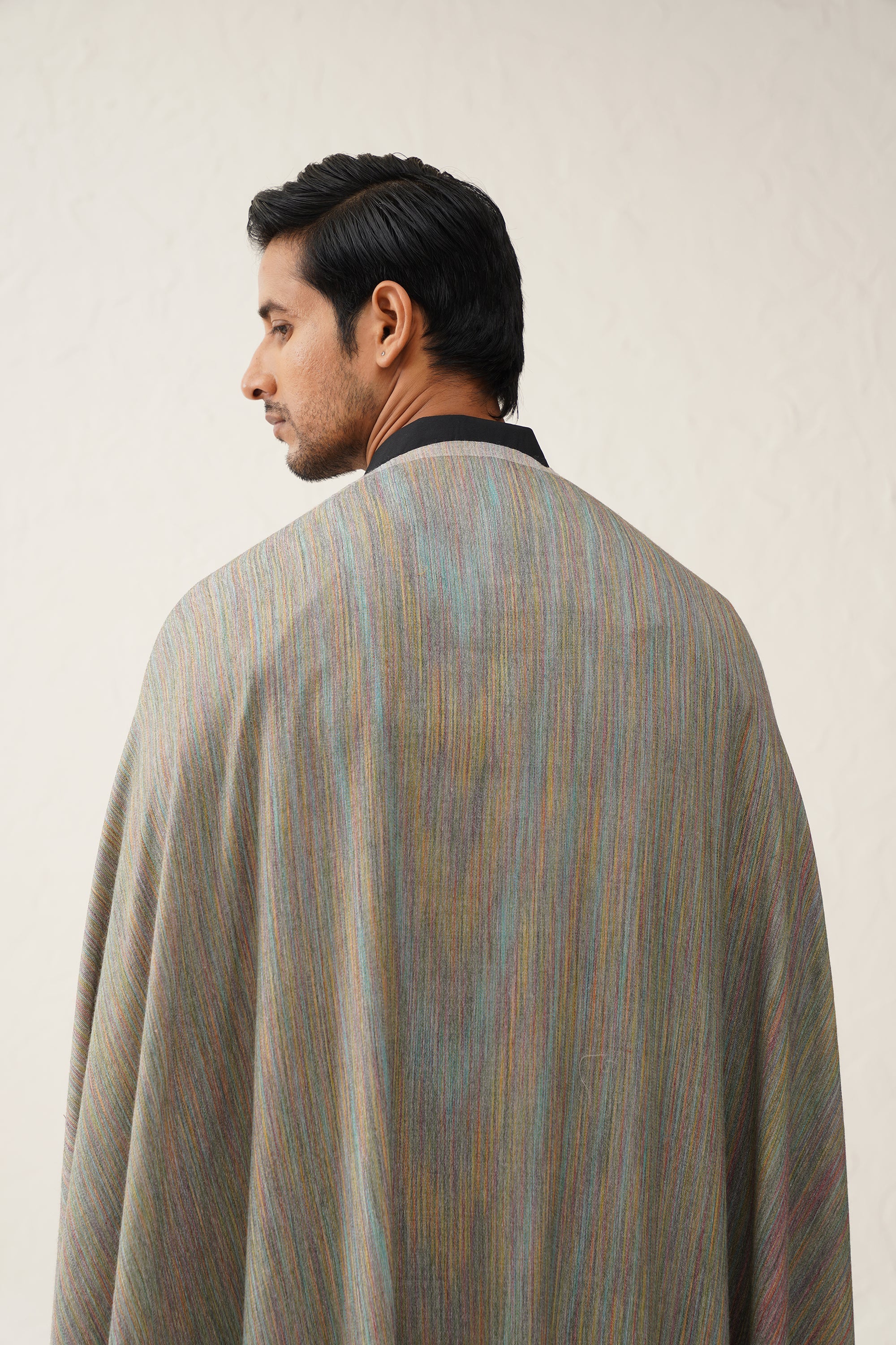 Mens Toosh Grey Ikat Space Dyed Dusala - Neetika Chopra