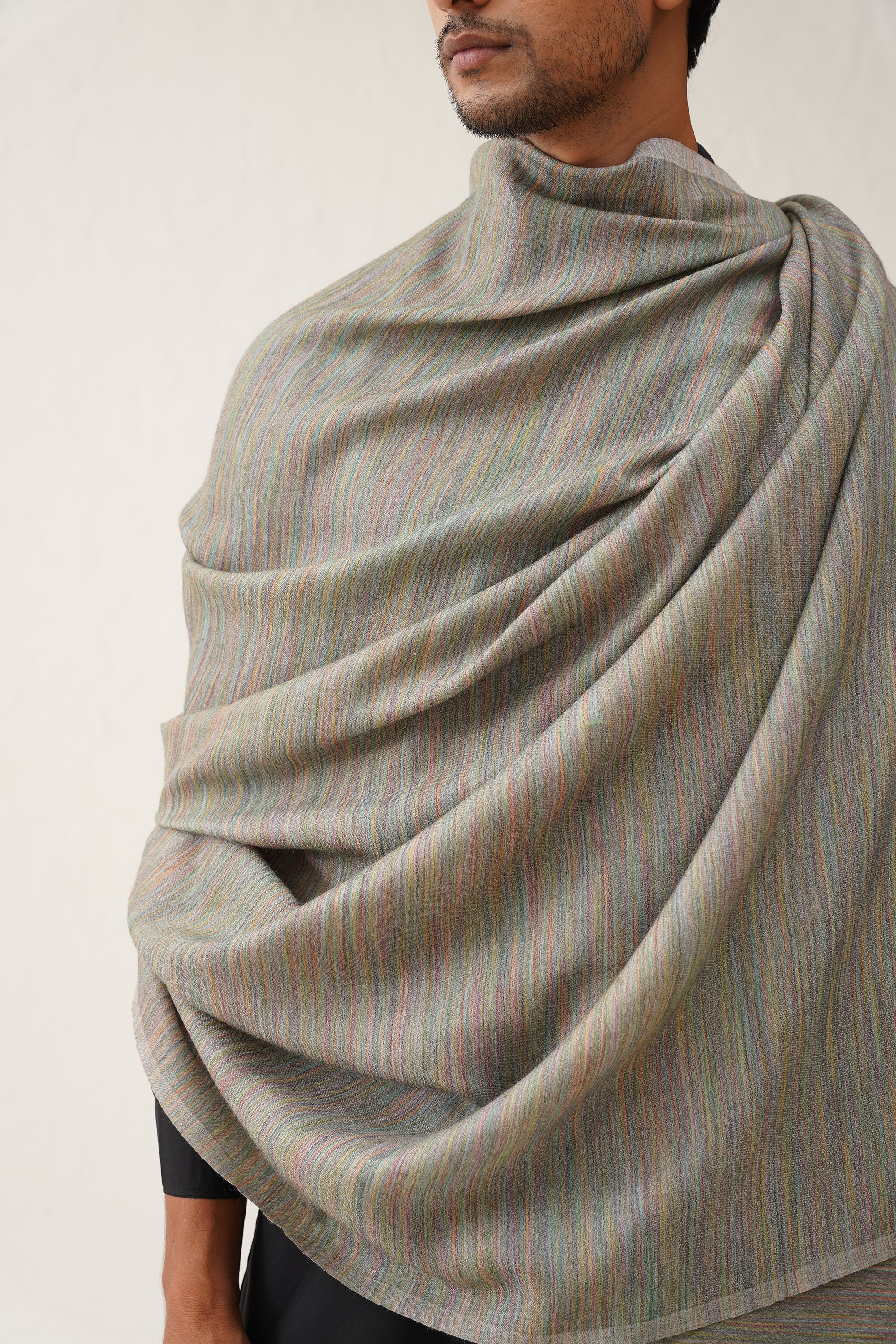 Mens Toosh Grey Ikat Space Dyed Dusala - Neetika Chopra