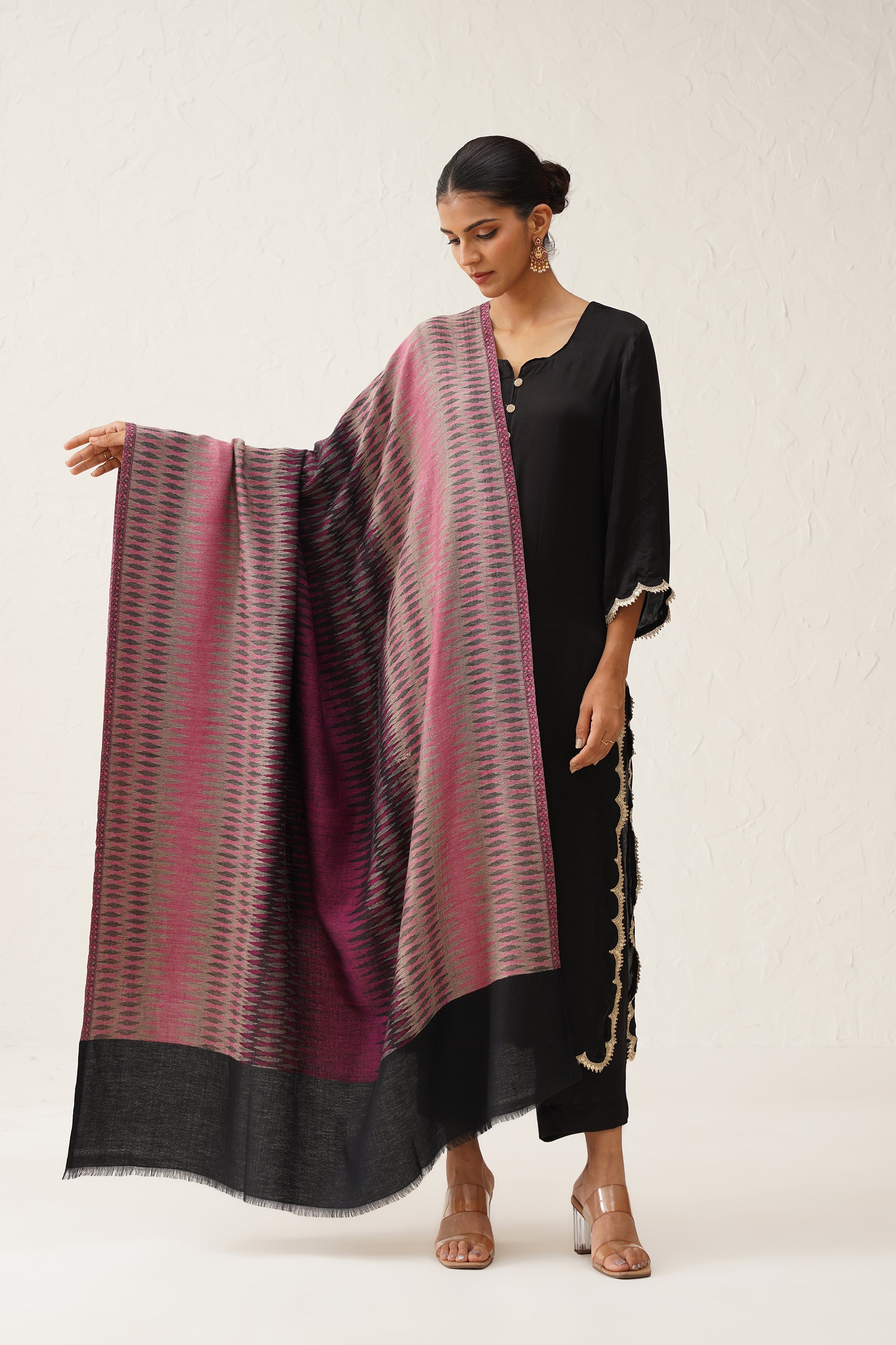 Tasmia Ikat Woollen Shawl - Neetika Chopra