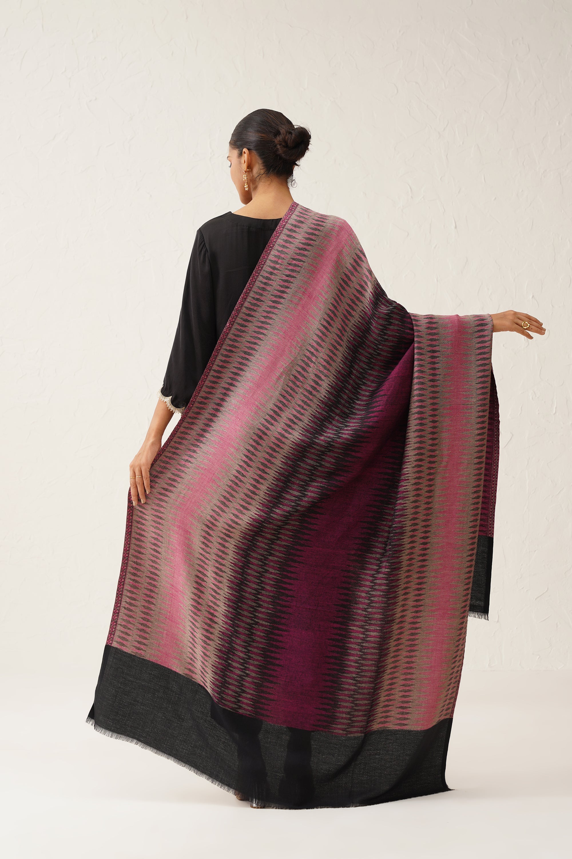 Tasmia Ikat Woollen Shawl - Neetika Chopra