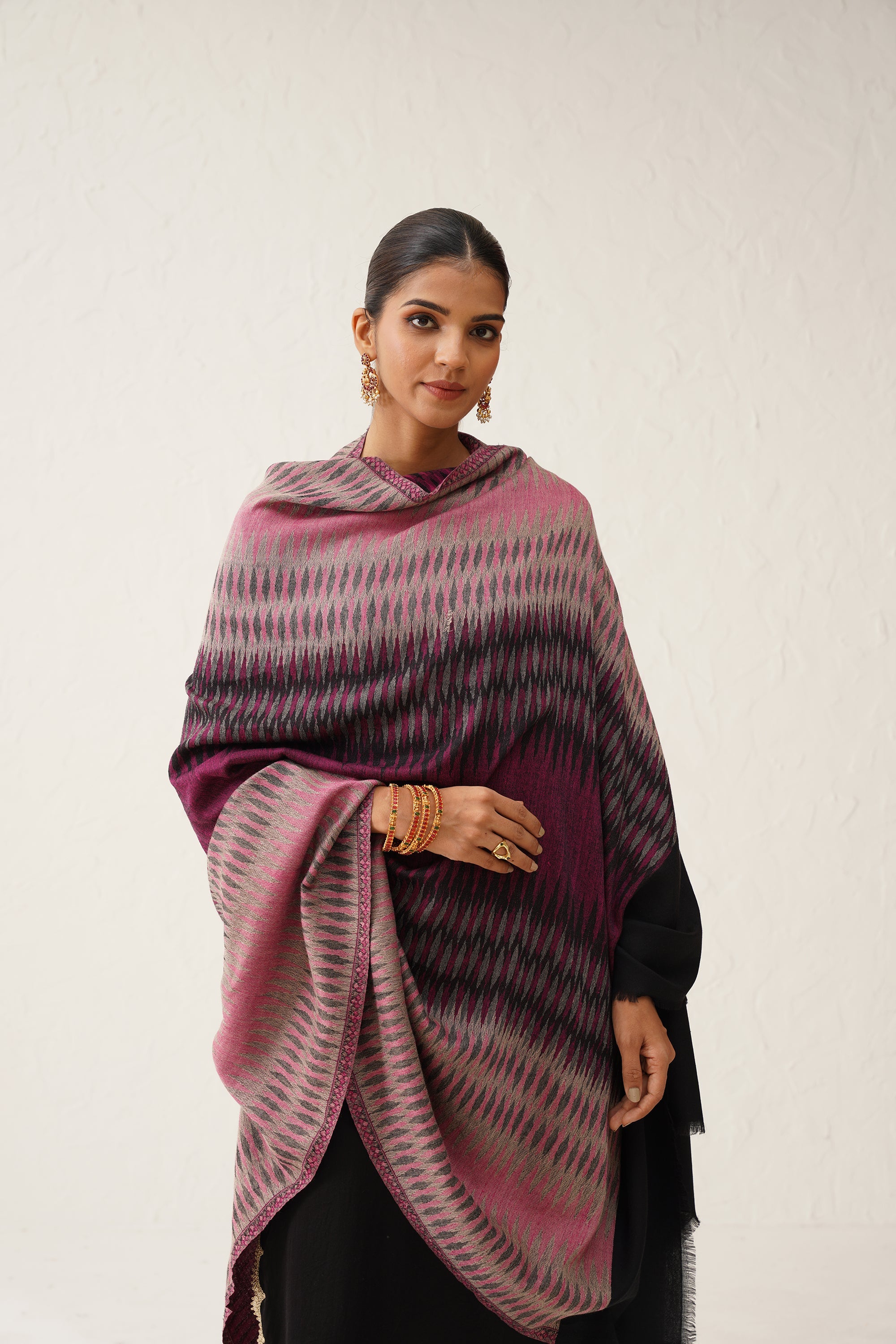 Tasmia Ikat Woollen Shawl - Neetika Chopra