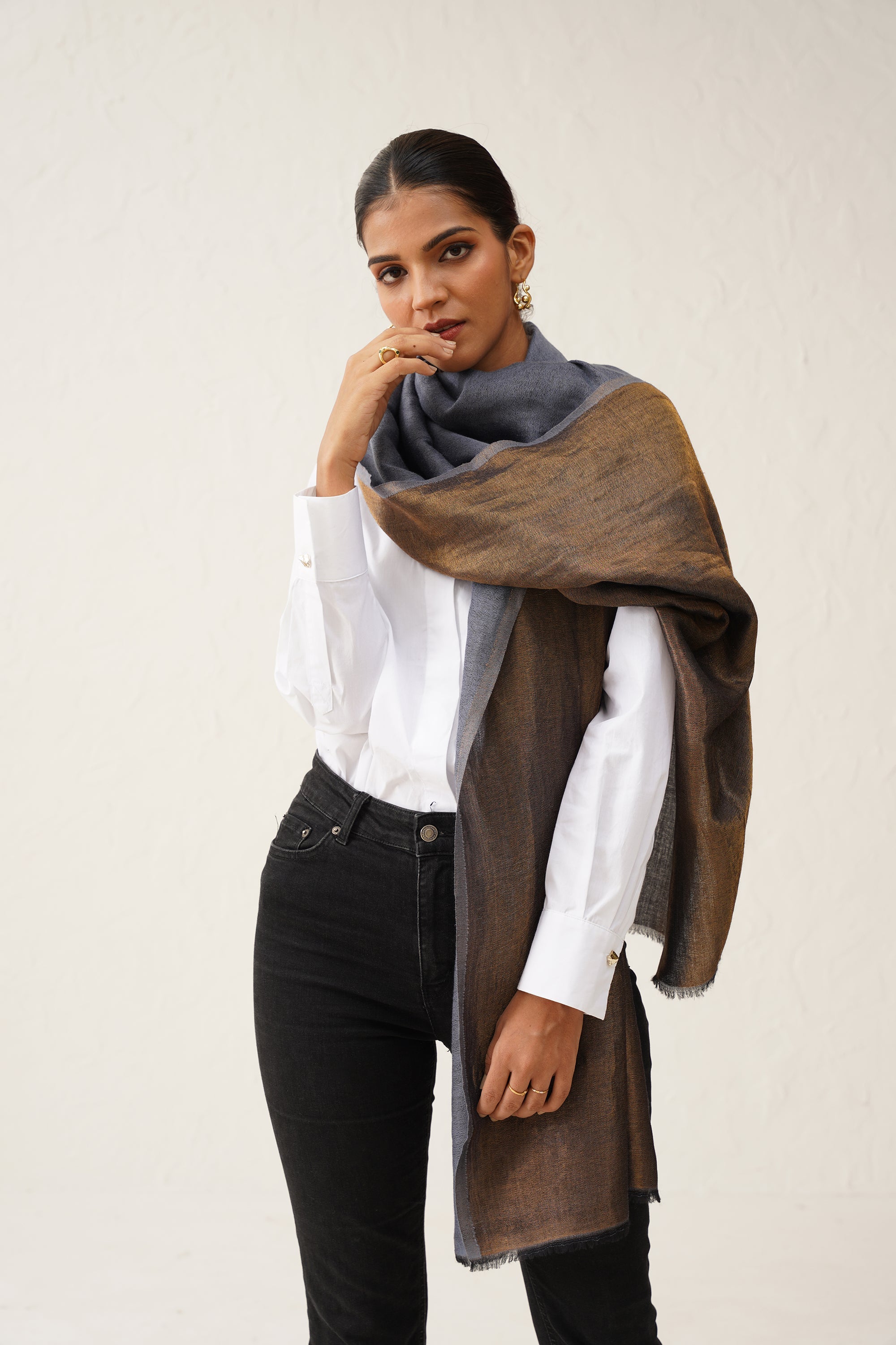 Grey Moonlight Stole - Neetika Chopra