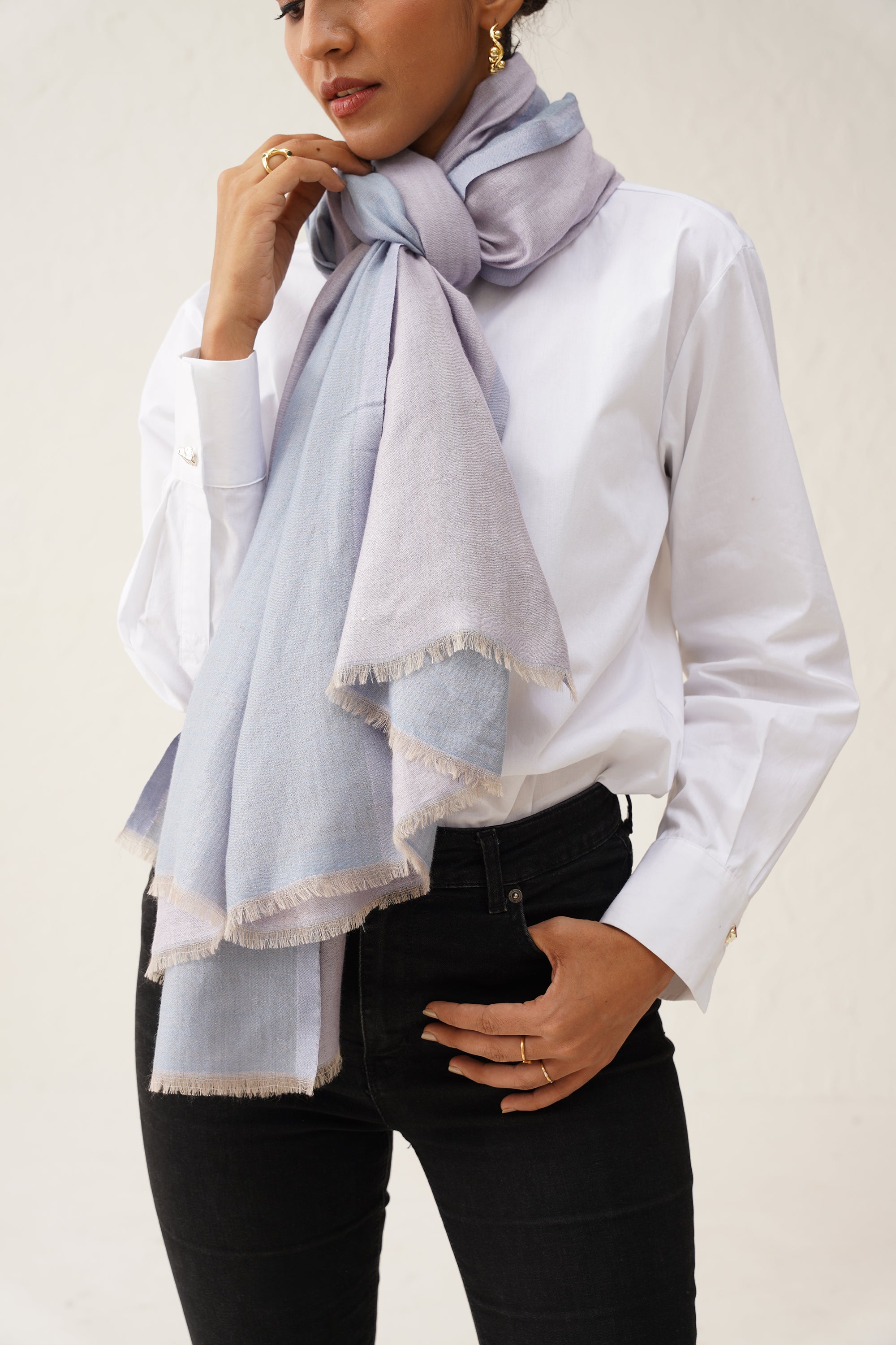 Light Blue Moonlight Stole - Neetika Chopra