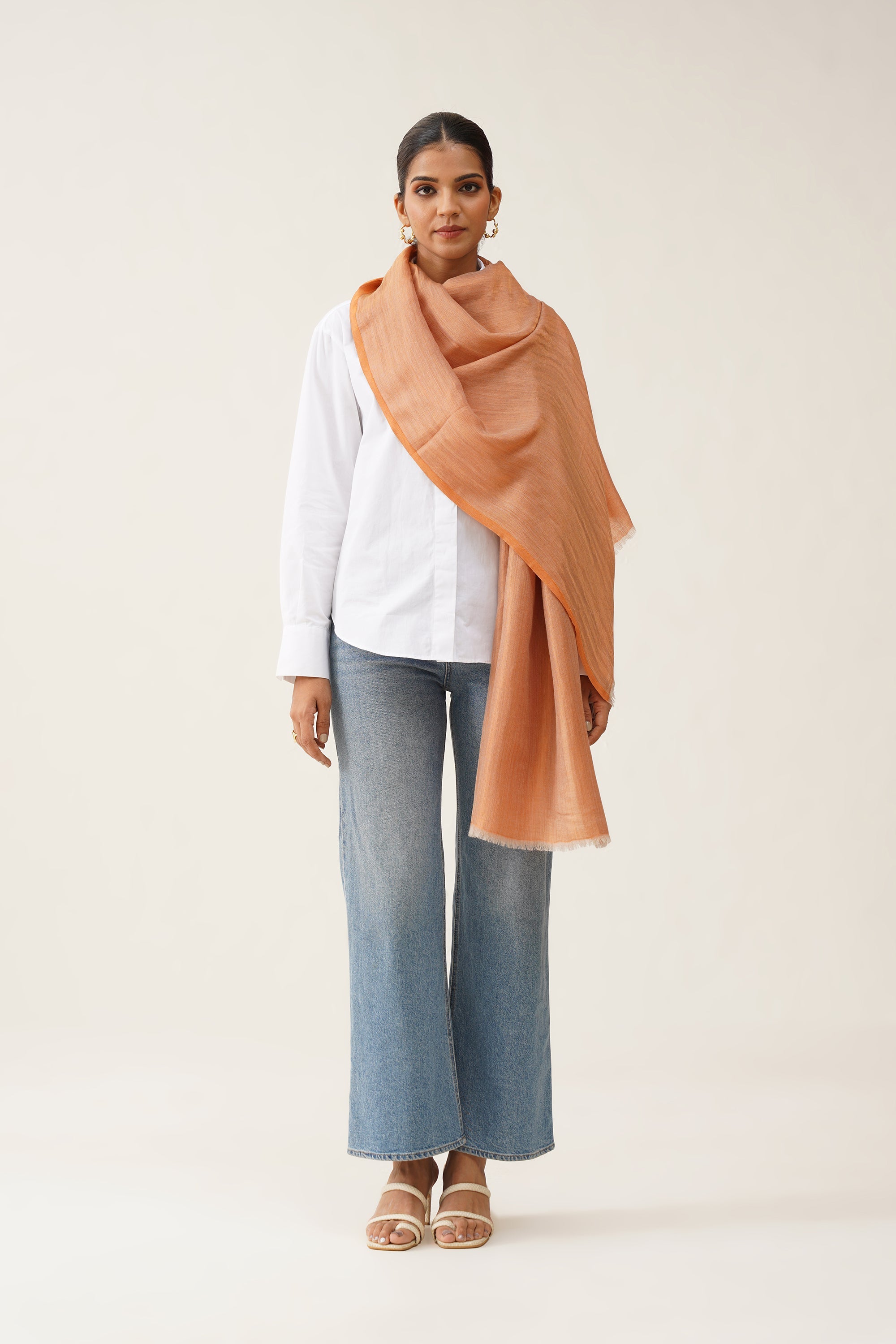 Orange Moonlight Stole - Neetika Chopra