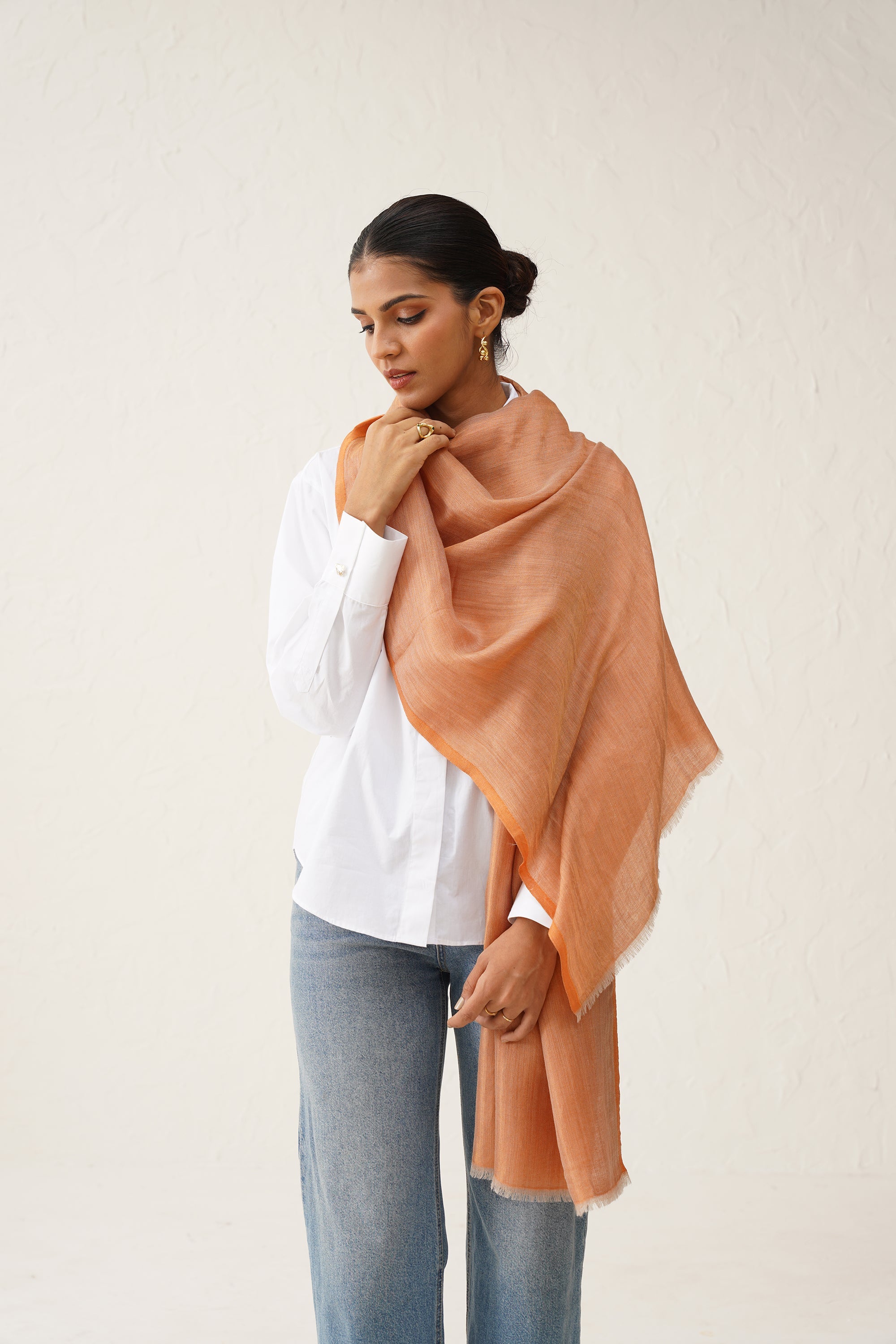 Orange Moonlight Stole - Neetika Chopra