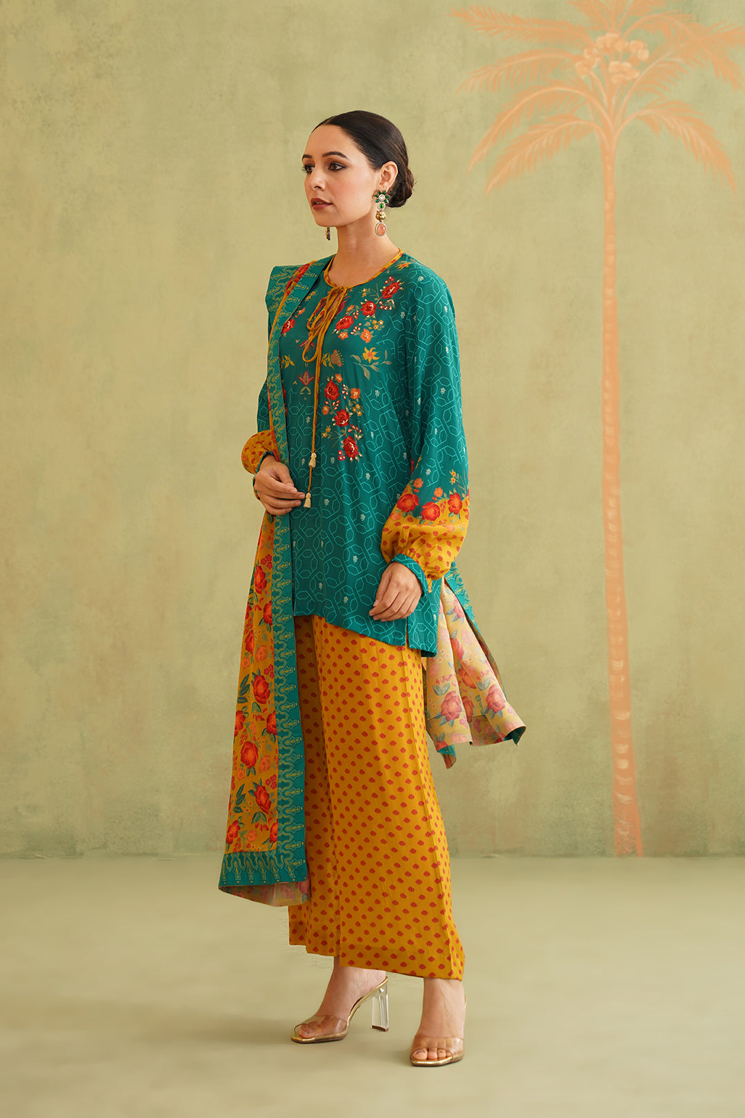 Sejal Hand Embroidered Crepe Matching Set with Dupatta - Neetika Chopra