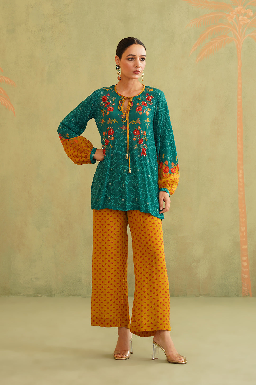 Sejal Hand Embroidered Crepe Matching Set with Dupatta - Neetika Chopra