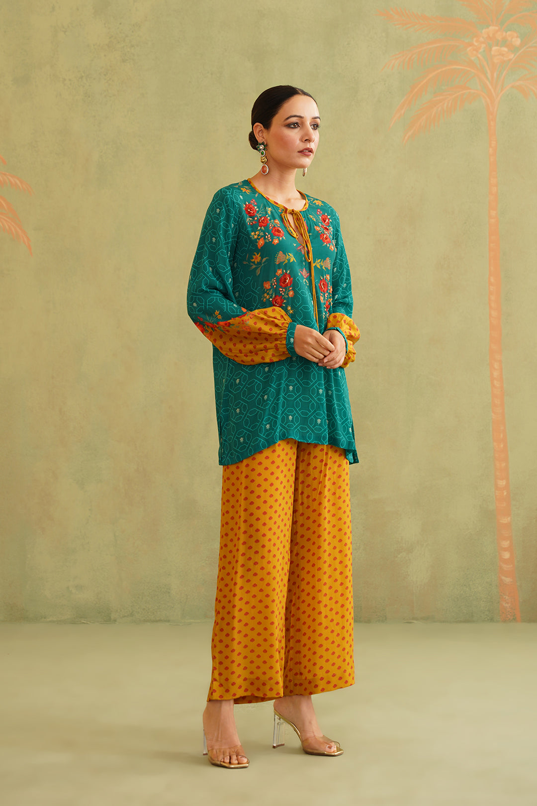 Sejal Hand Embroidered Crepe Matching Set with Dupatta - Neetika Chopra