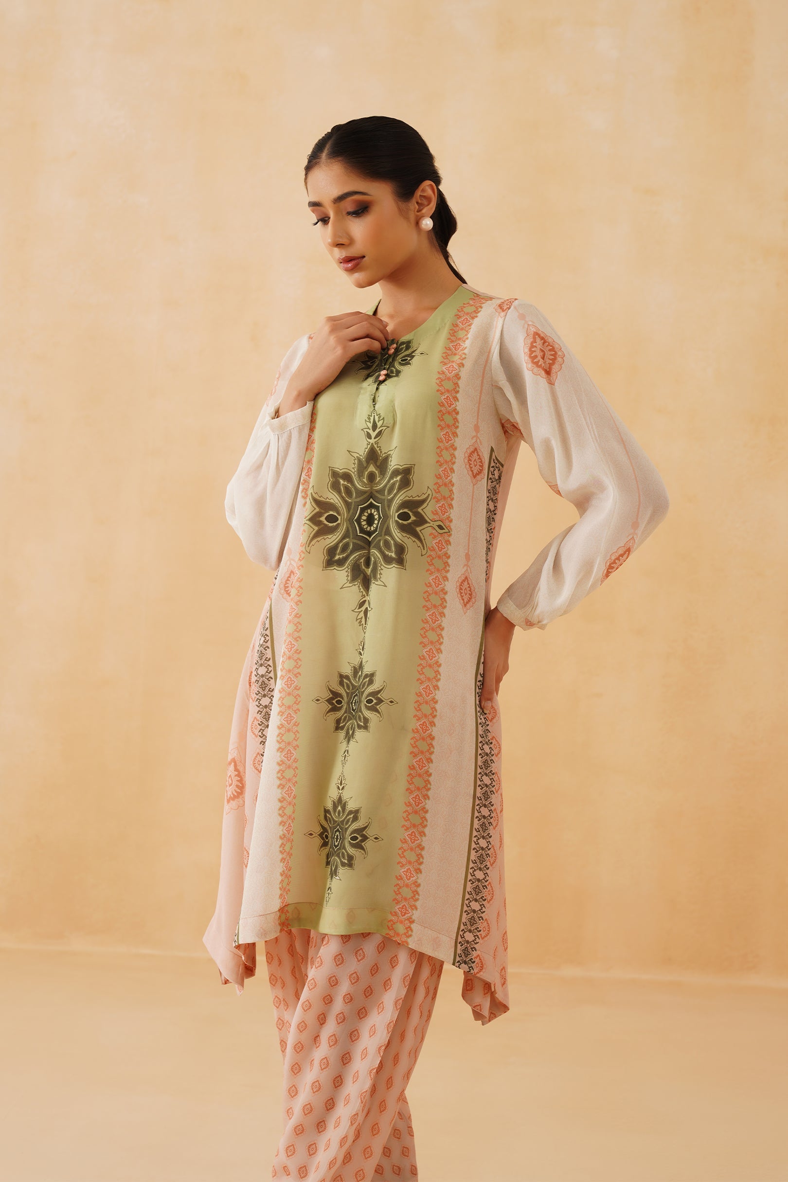 Amelia Printed Crepe Matching Set - Neetika Chopra