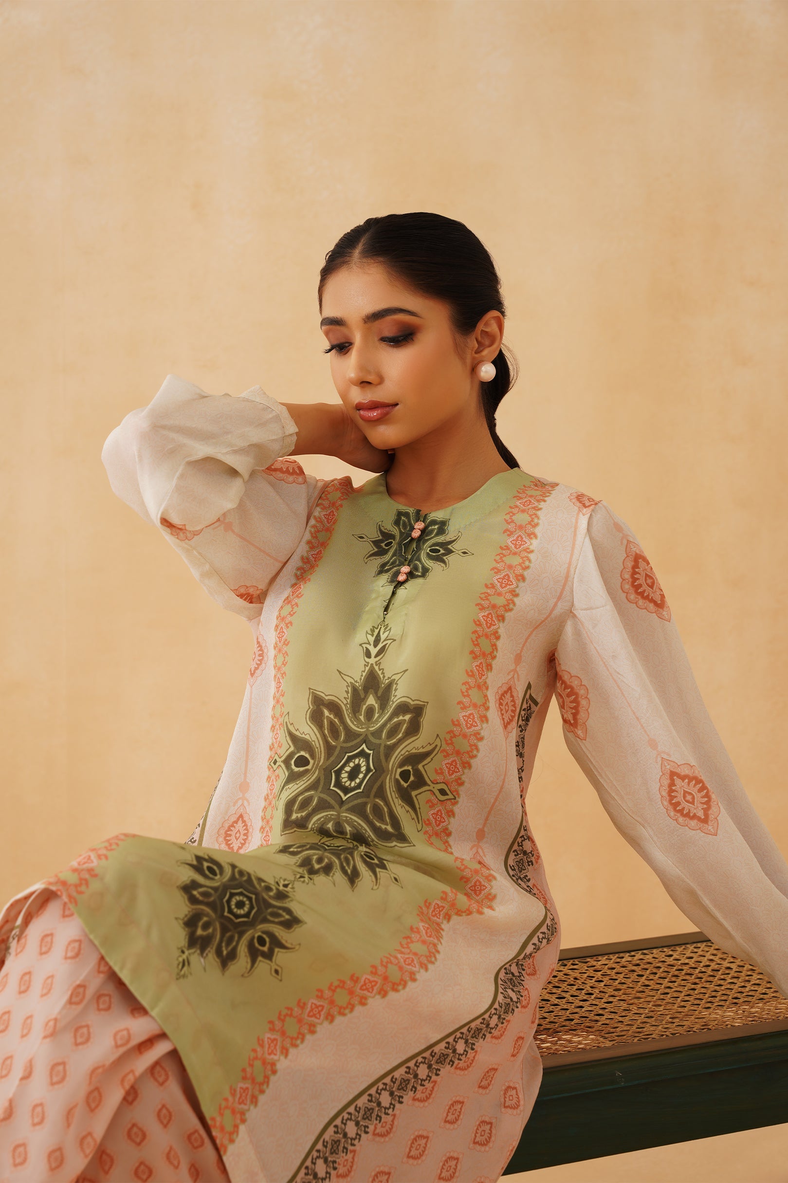 Amelia Printed Crepe Matching Set - Neetika Chopra