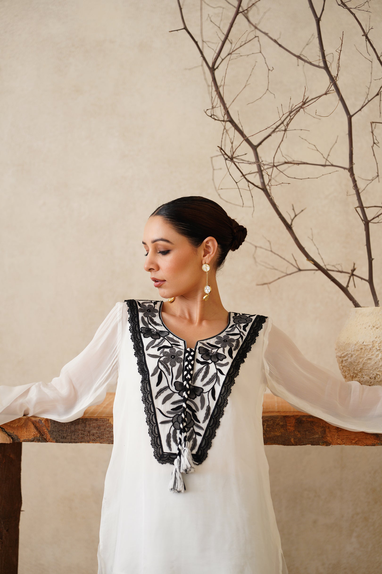 Afsana Organza Satin Embroidered Matching Set - Neetika Chopra