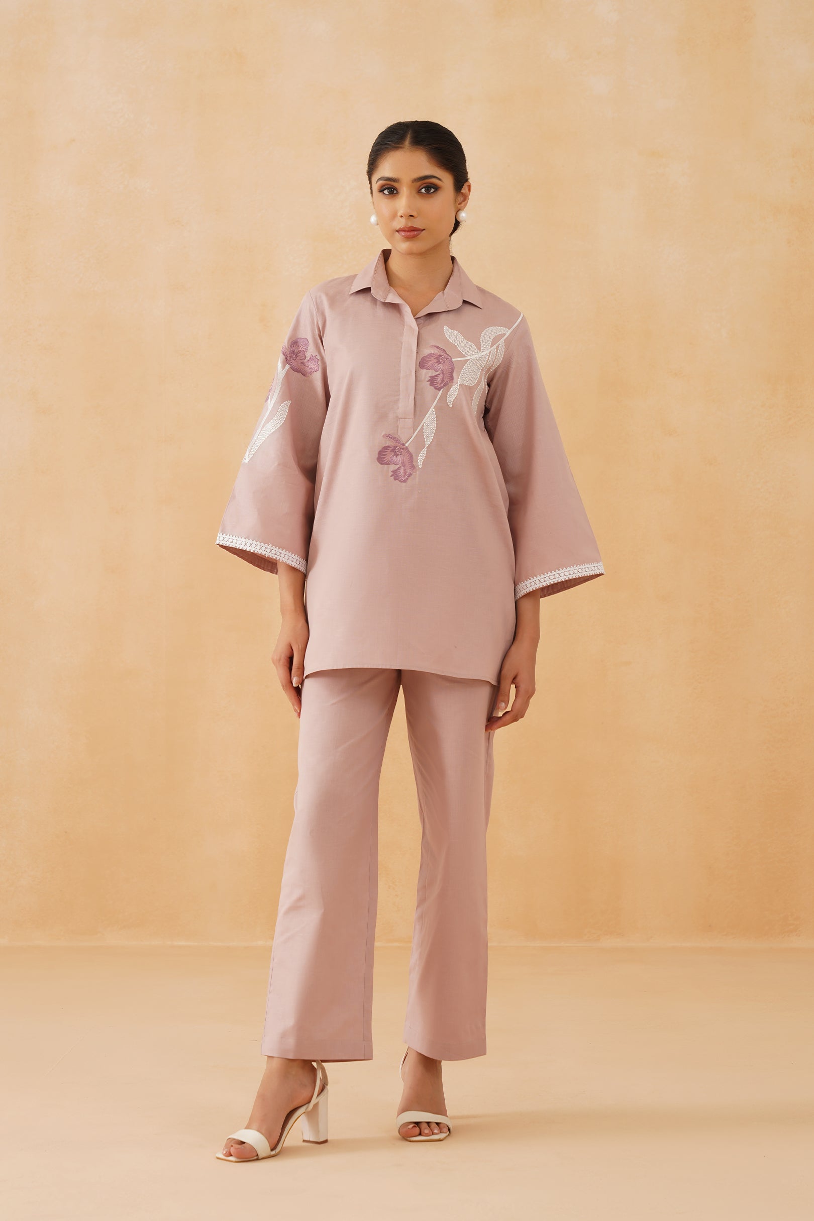 Alvia Cotton Linen Embroidered Matching Set
