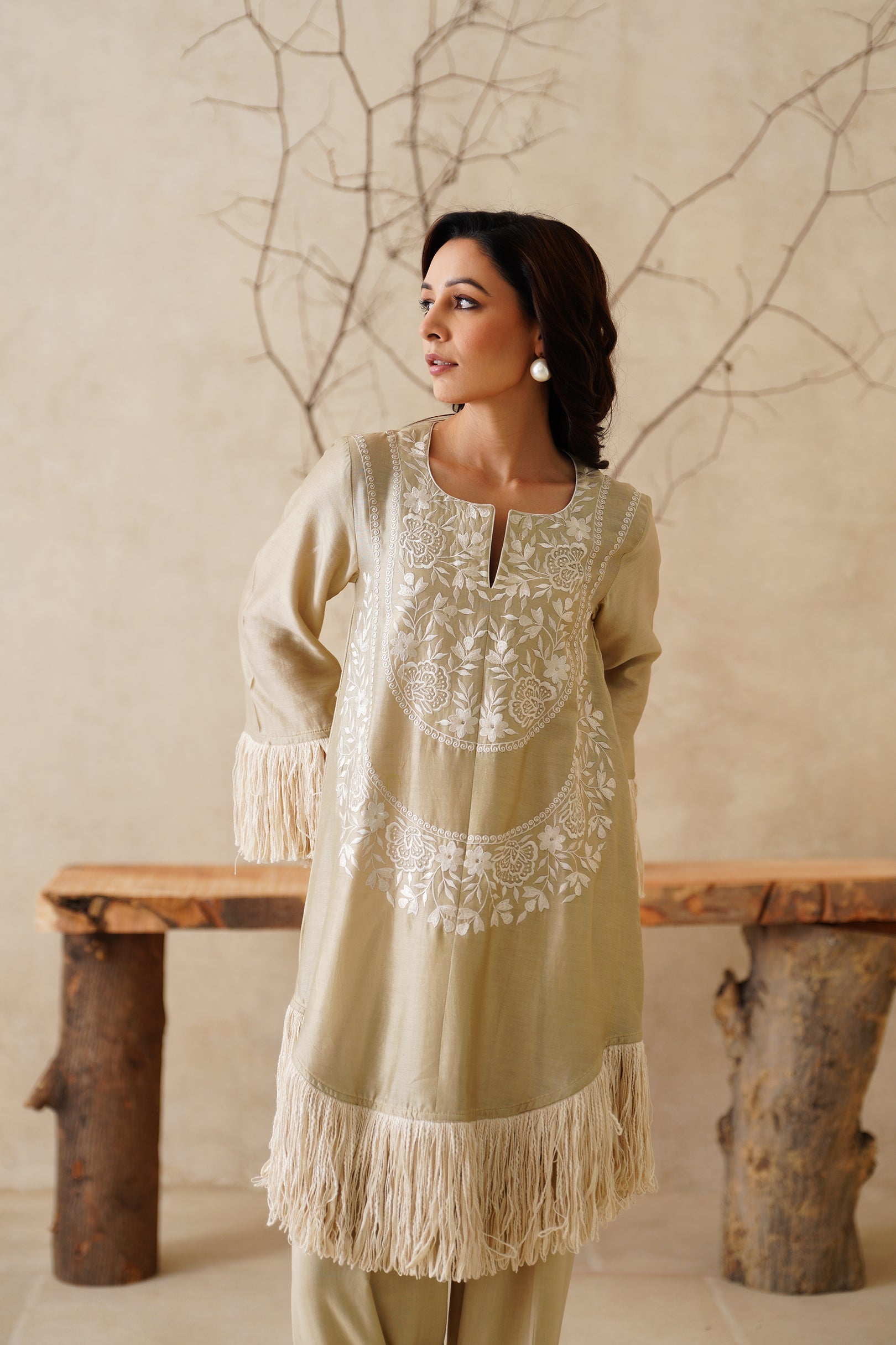 Anaya Pure Chanderi Embroidered Matching Set - Neetika Chopra