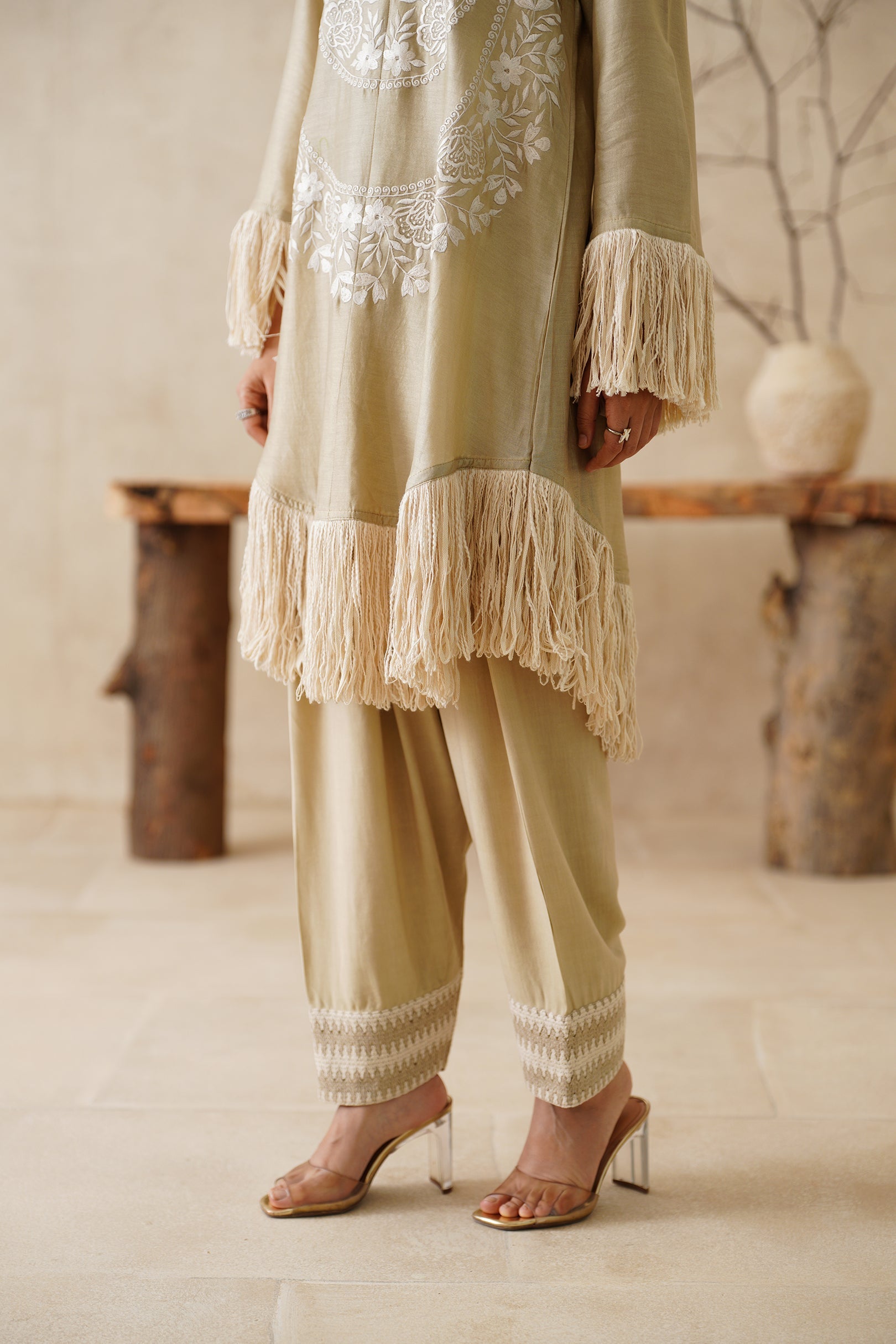 Anaya Pure Chanderi Embroidered Matching Set - Neetika Chopra