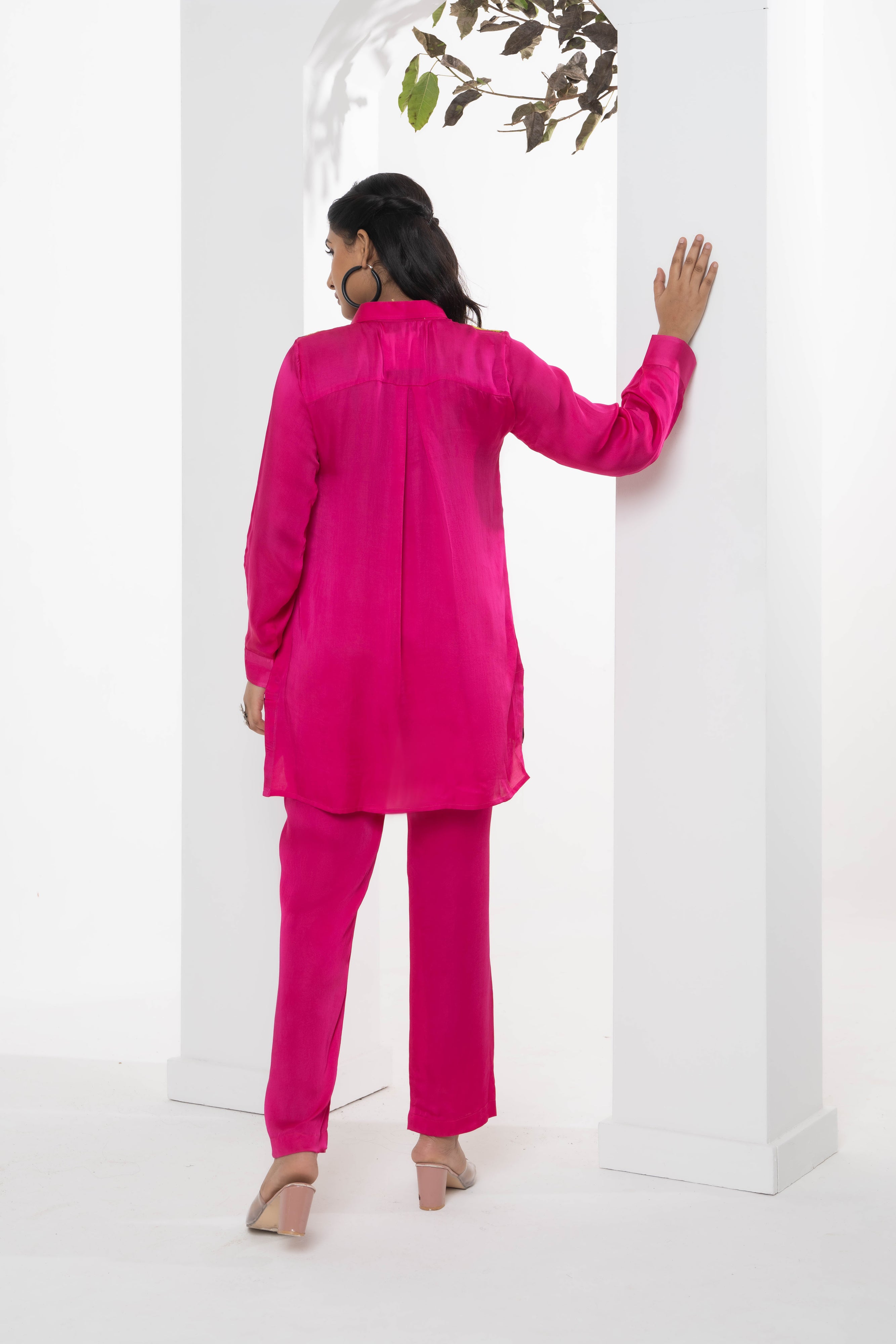 Ava Satin Embroidered Co-ord Set - Neetika Chopra