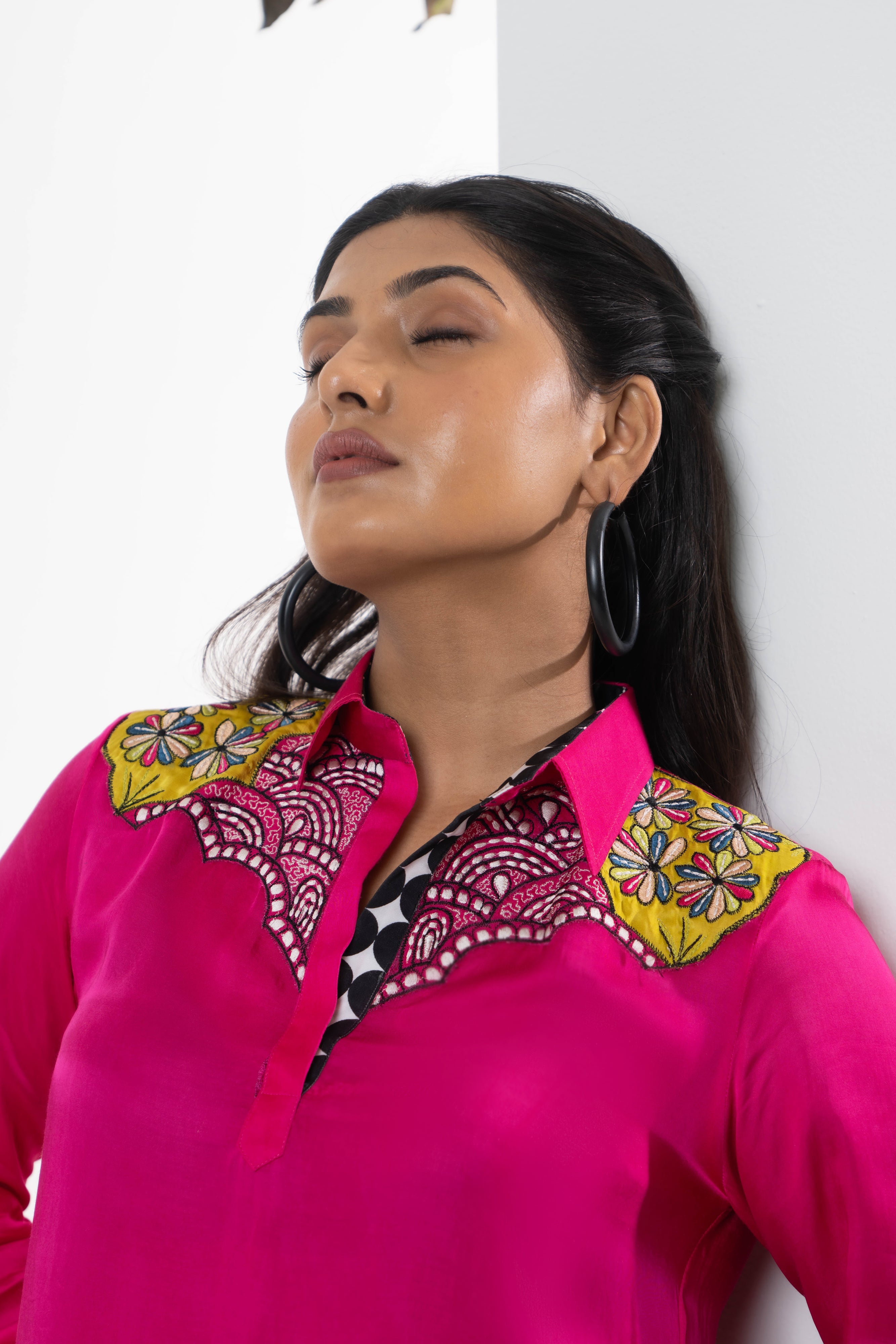 Ava Satin Embroidered Co-ord Set - Neetika Chopra