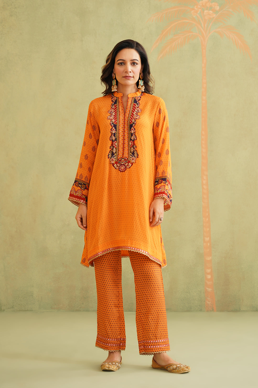 AVNI Hand Embroidered Crepe Matching Set - Neetika Chopra